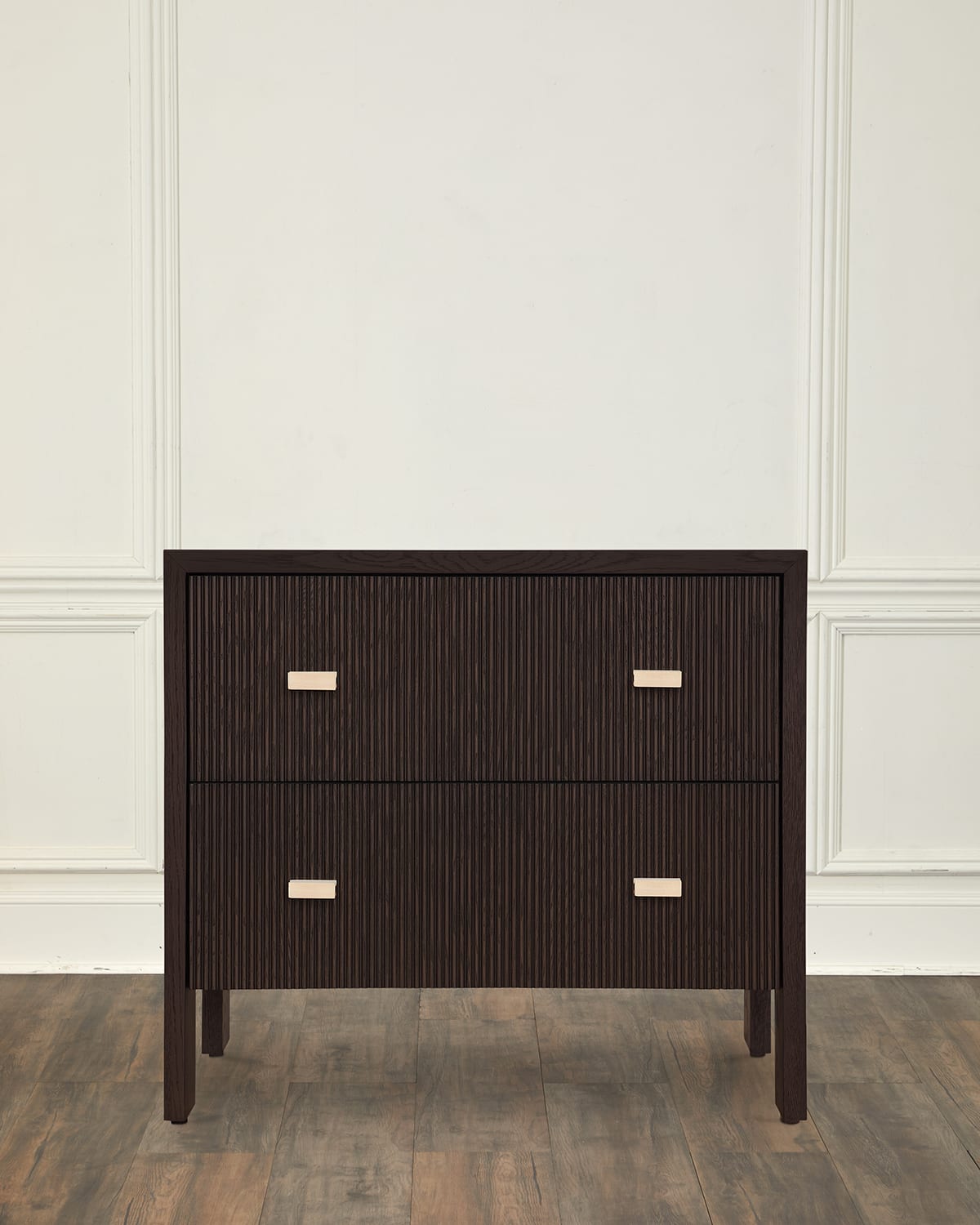 Worlds Away Andre 2-drawer Side Table In Espresso