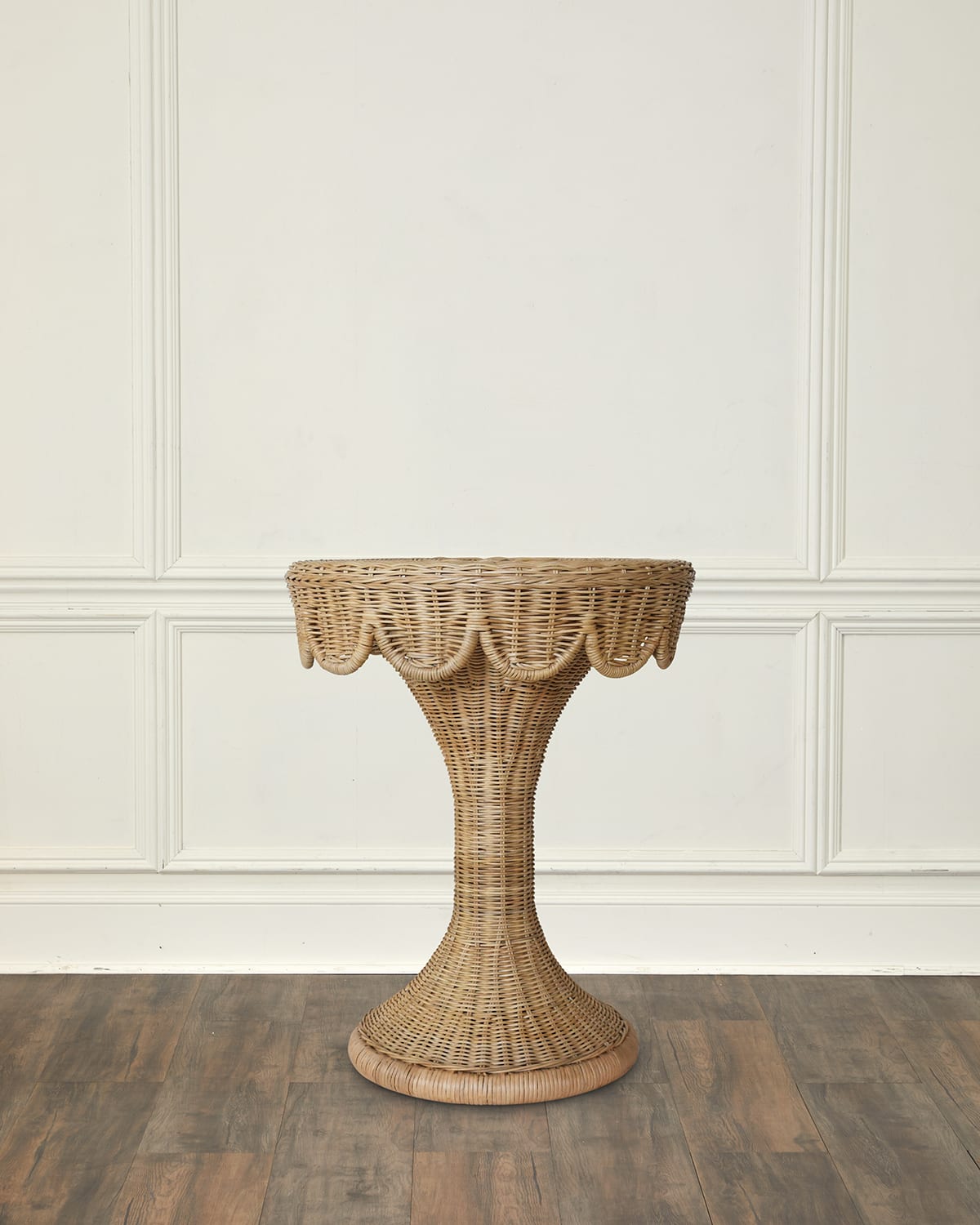 Worlds Away Orla Scallop-edge Side Table In Natural