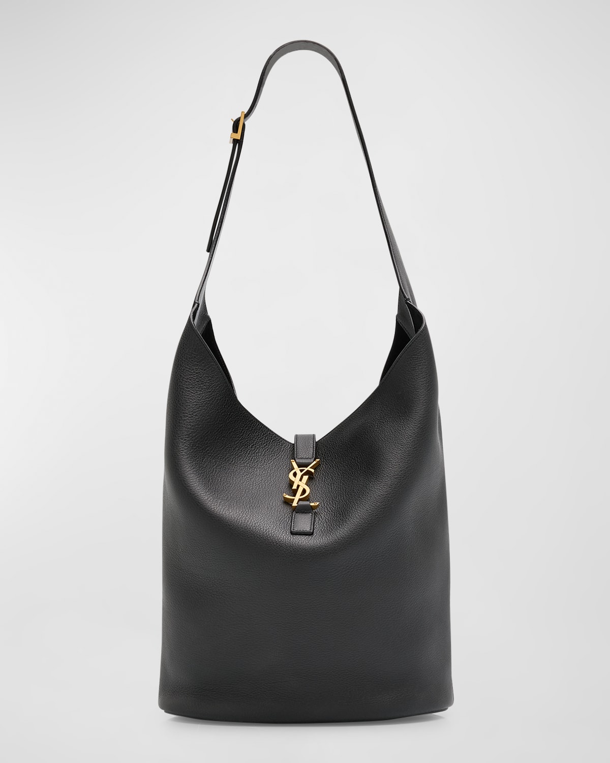 Saint Laurent Le 5 A 7 Ysl Hobo Bag In Lamb Leather In Nero
