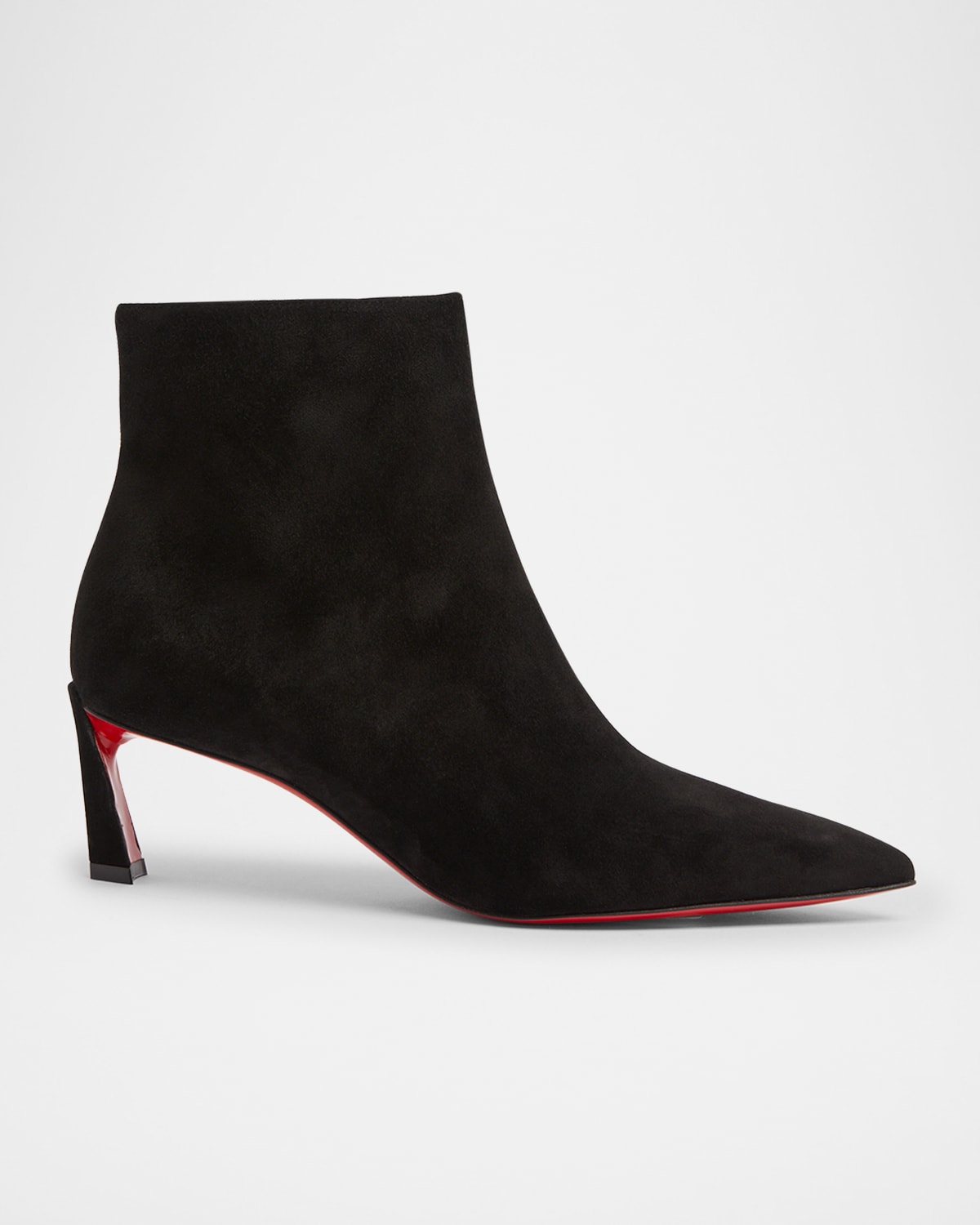 CHRISTIAN LOUBOUTIN CONDORA SUEDE RED SOLE ANKLE BOOTIES 