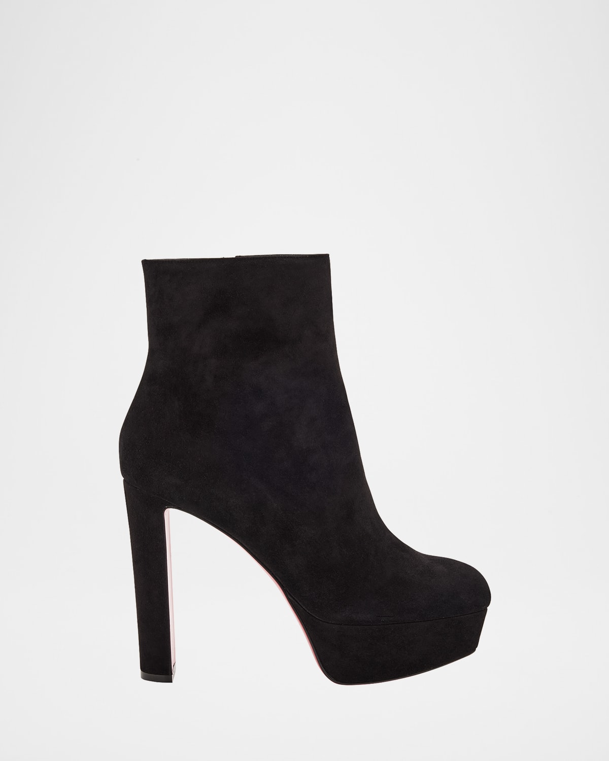 Christian Louboutin Loo Suede Red Sole Ankle Booties In Black