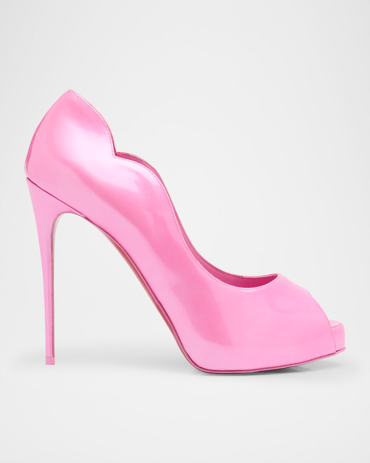 CHRISTIAN LOUBOUTIN HOT CHICK ALTA PATENT RED SOLE PUMPS 