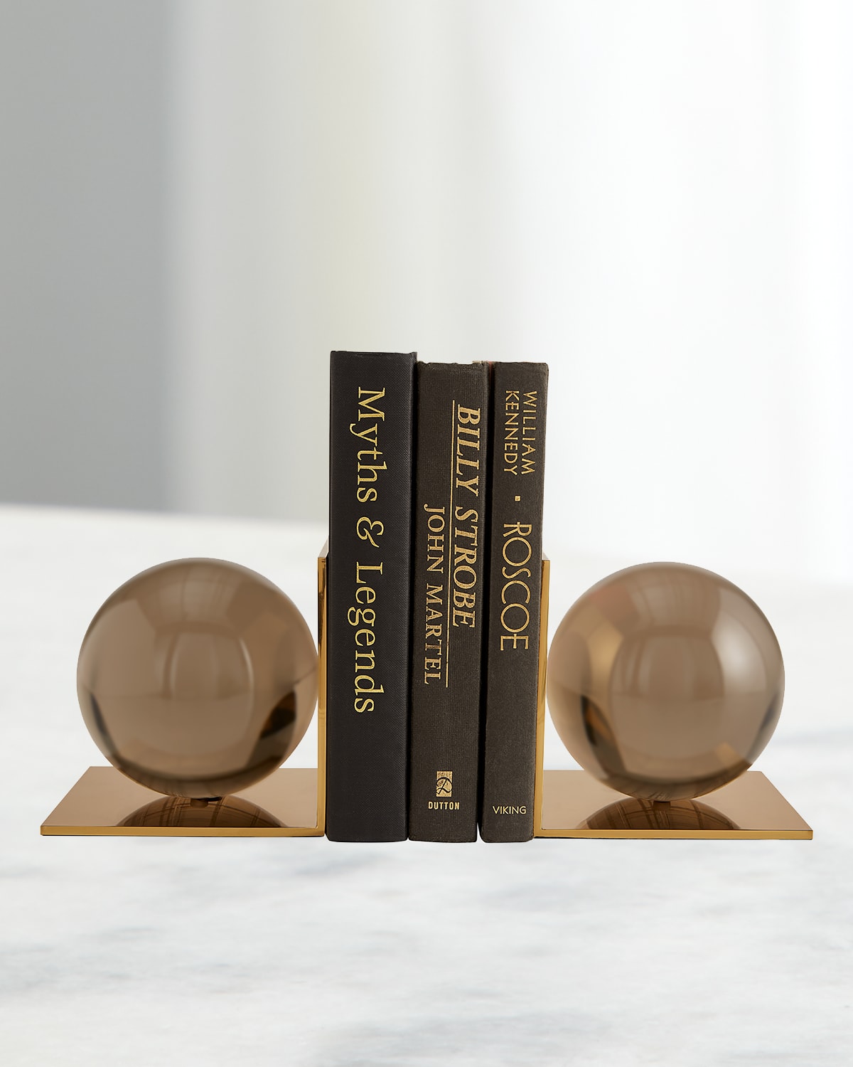 Jonathan Adler Globo Bookends, Set Of 2 In Smoke