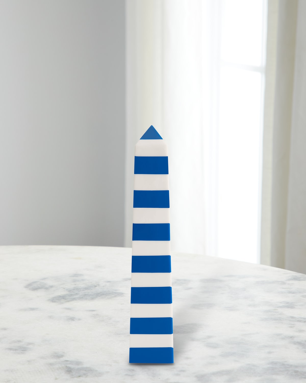 Jonathan Adler Cabana Obelisk Acrylic Sculpture In Blue