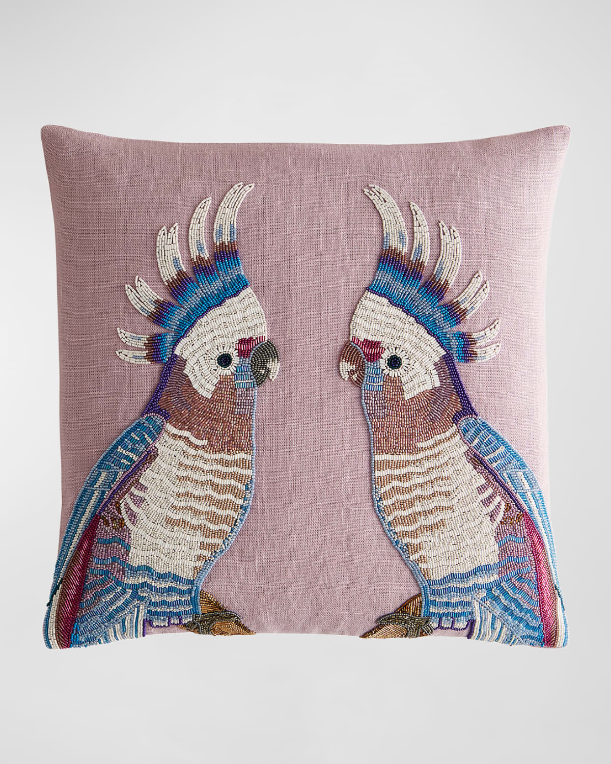 Jonathan Adler Parrots Beaded Pillow In Lavender