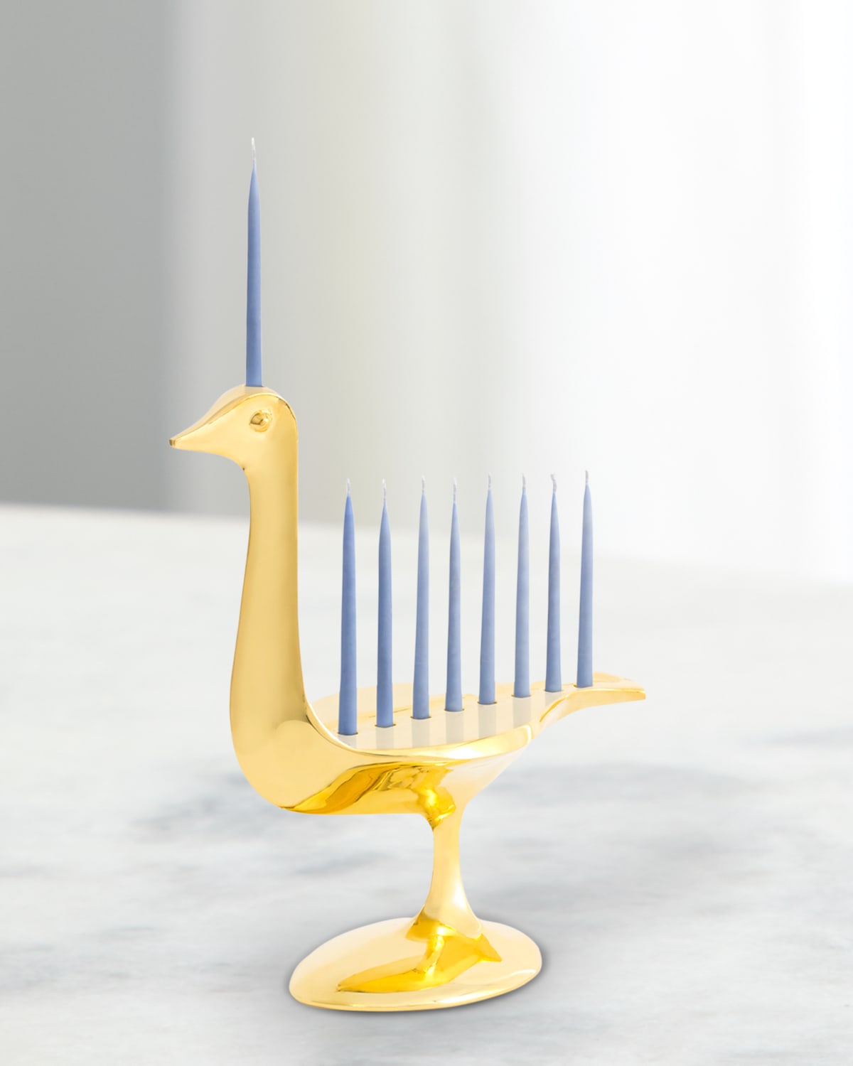 JONATHAN ADLER BRASS BIRD HANUKKAH MENORAH 