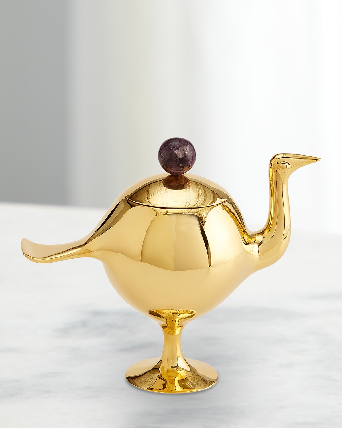 Jonathan Adler Brass Bird Box In Brass