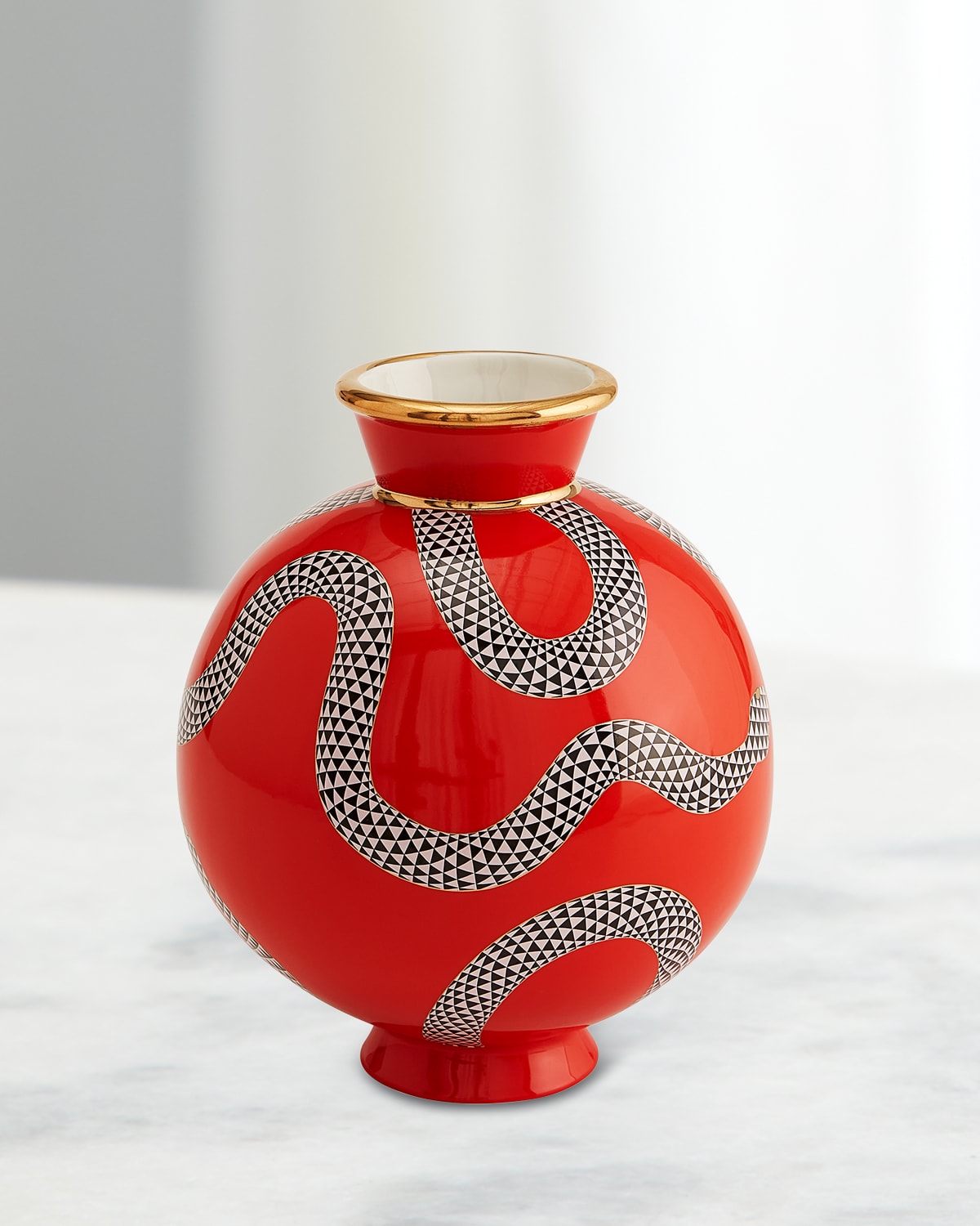 Jonathan Adler Porcelain Eden Vase In Orange