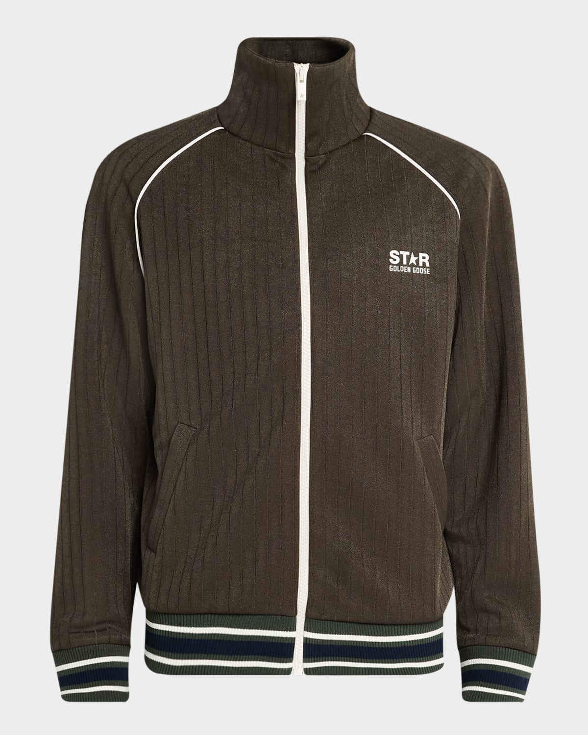 Golden Goose Star Track Jacket In Military Green/ Papy