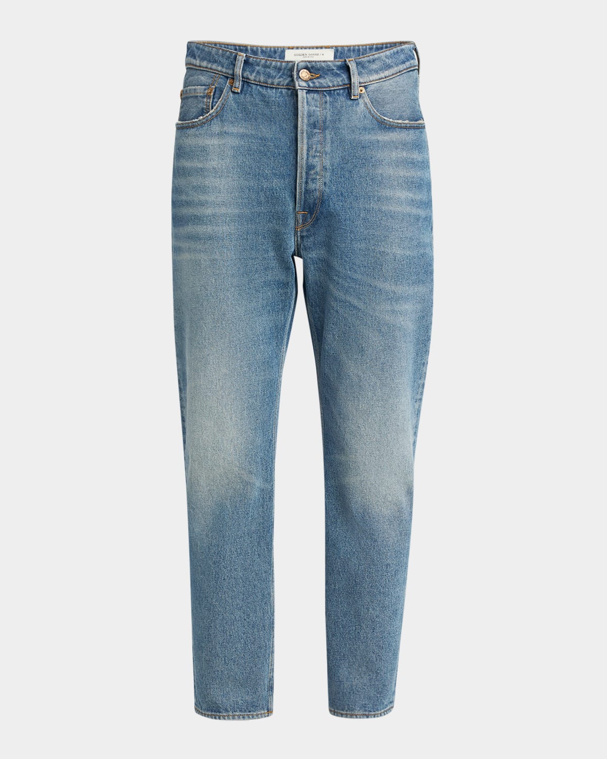 Men's Happy Stonewash Straight-Leg Ankle Jeans