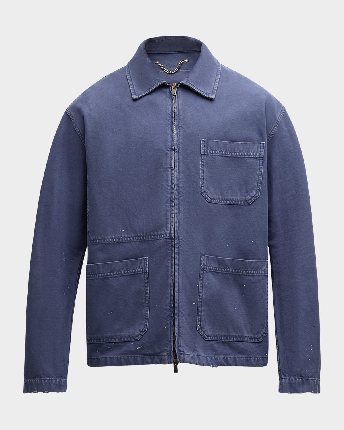 Golden Goose Journey Splatter Cotton Twill Chore Jacket In Blue