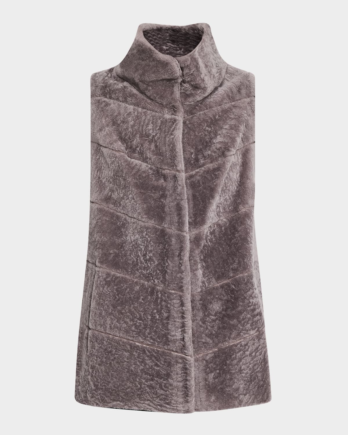 Reversible Textured Lamb Shearling Vest
