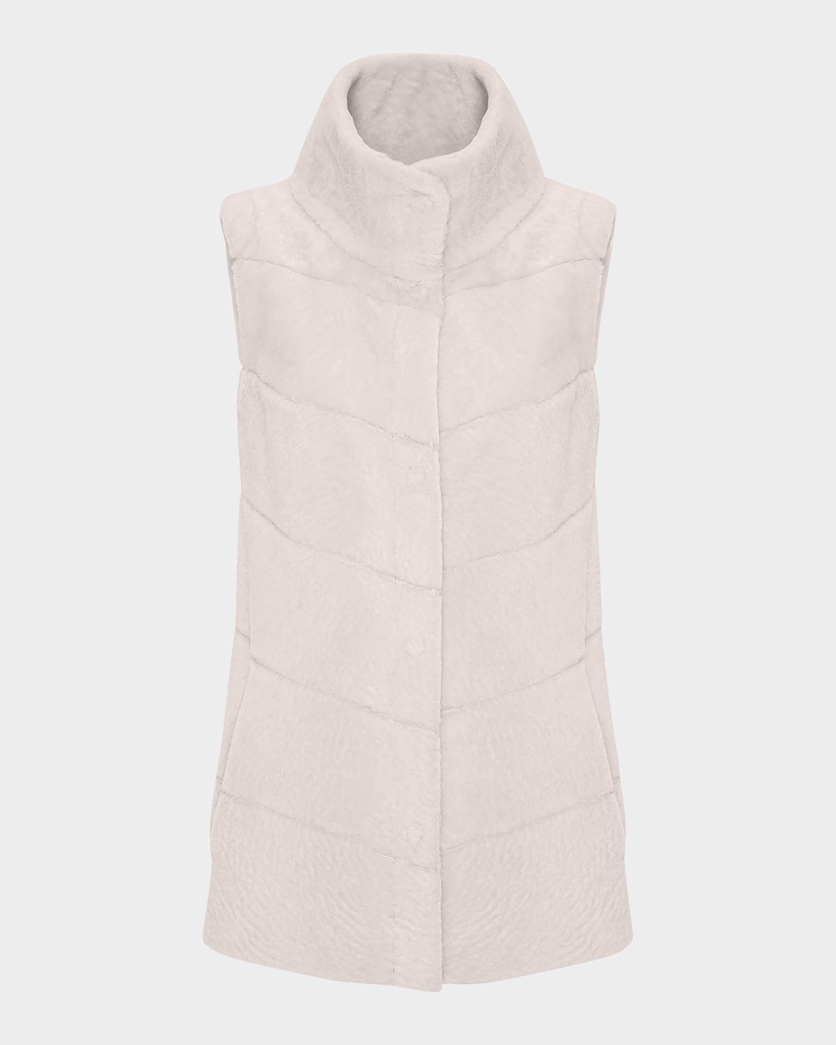 Reversible Textured Lamb Shearling Vest