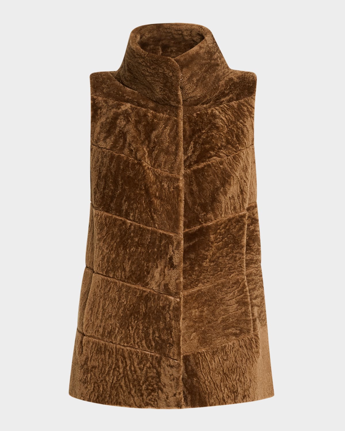 Reversible Textured Lamb Shearling Vest