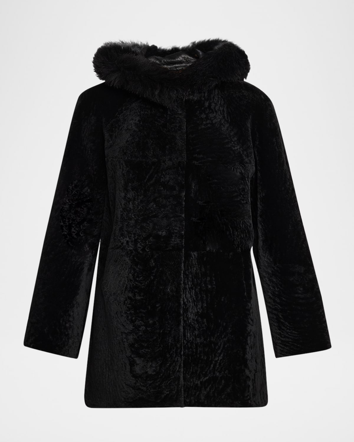 Gorski Reversible Textured Lamb Shearling Parka With Merinillo Lamb Shearling Trim In Multi