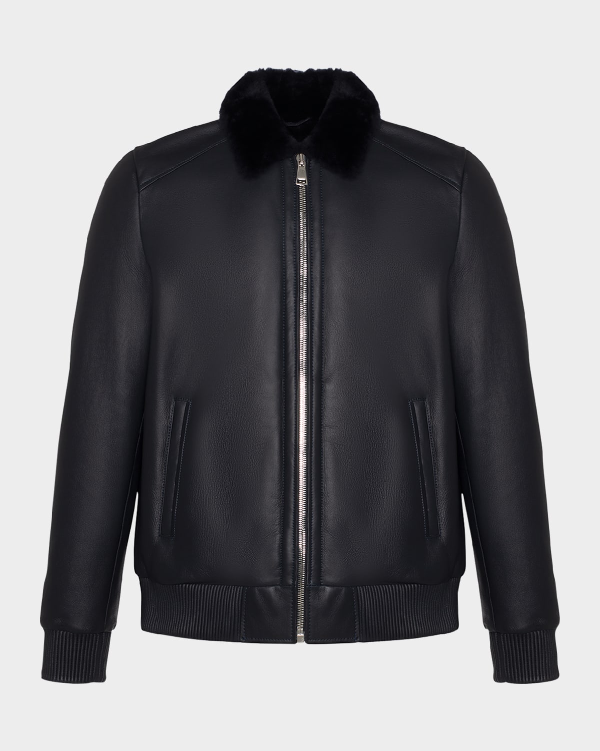 Men's Lamb Shearling Bomber Jacket