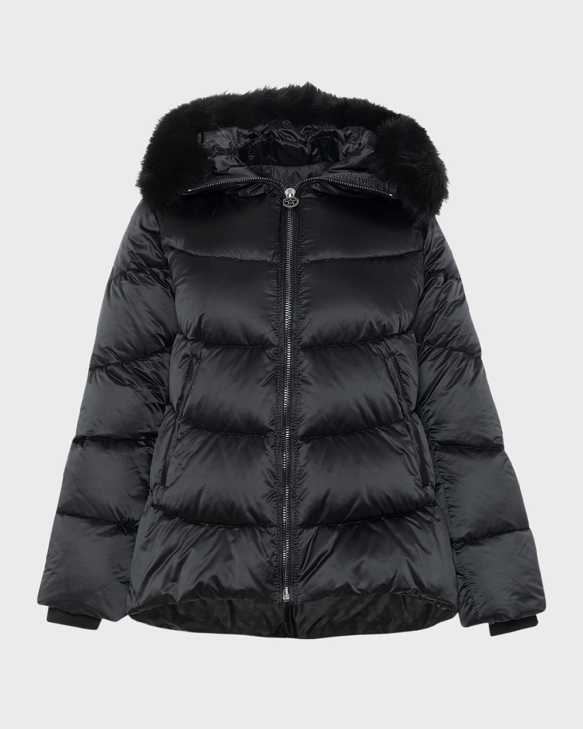 Gorski Apres-ski Jacket With Detachable Toscana Lamb Shearling Hood Trim In Black