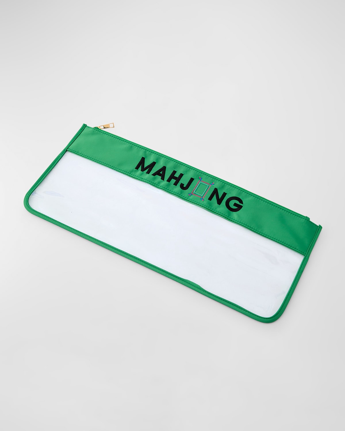 OH MY MAHJONG STITCHED MAHJONG TILE BAG, KELLY GREEN 