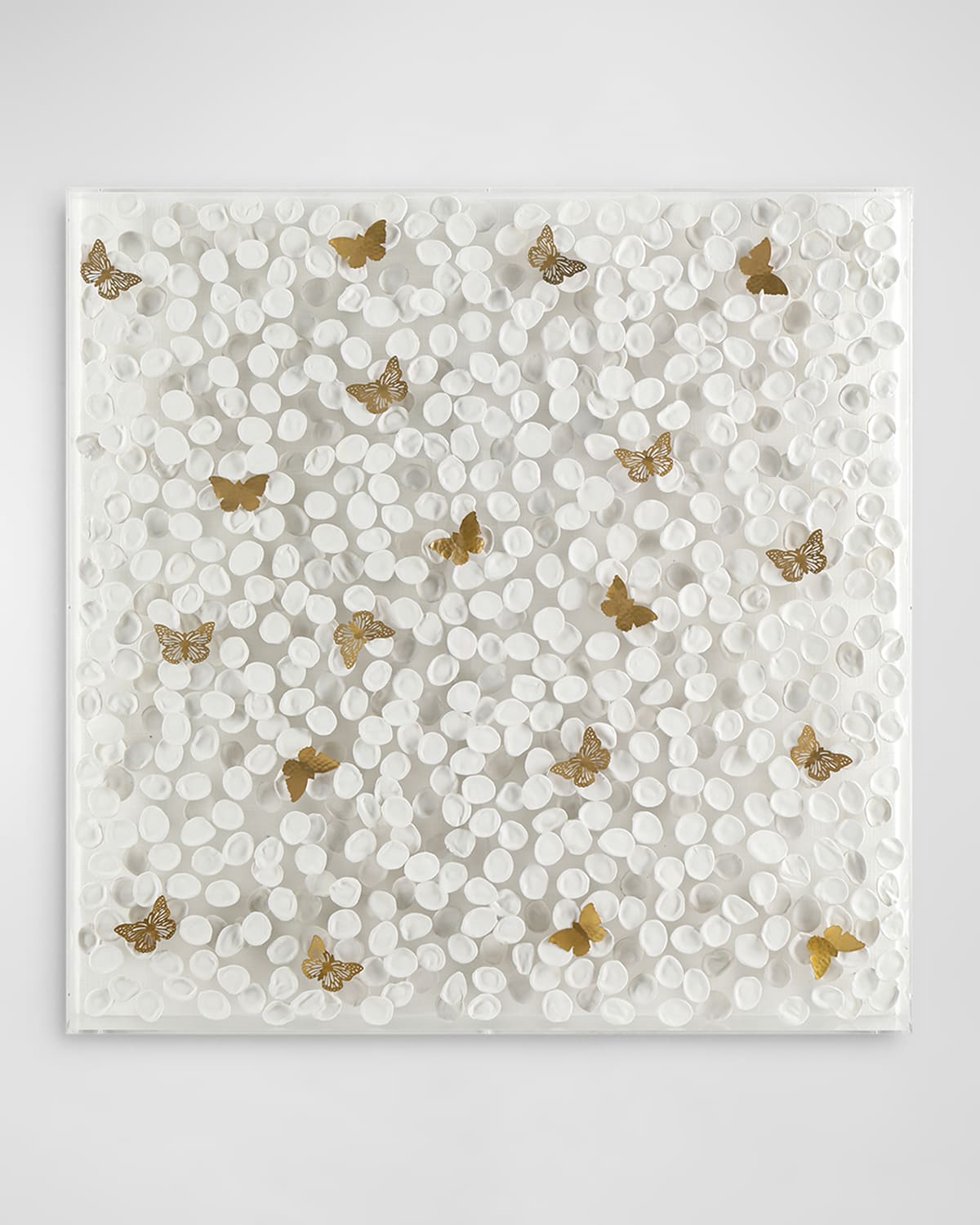 John-richard Collection Petals And Butterflies Alternative Wall Art In White And Gold
