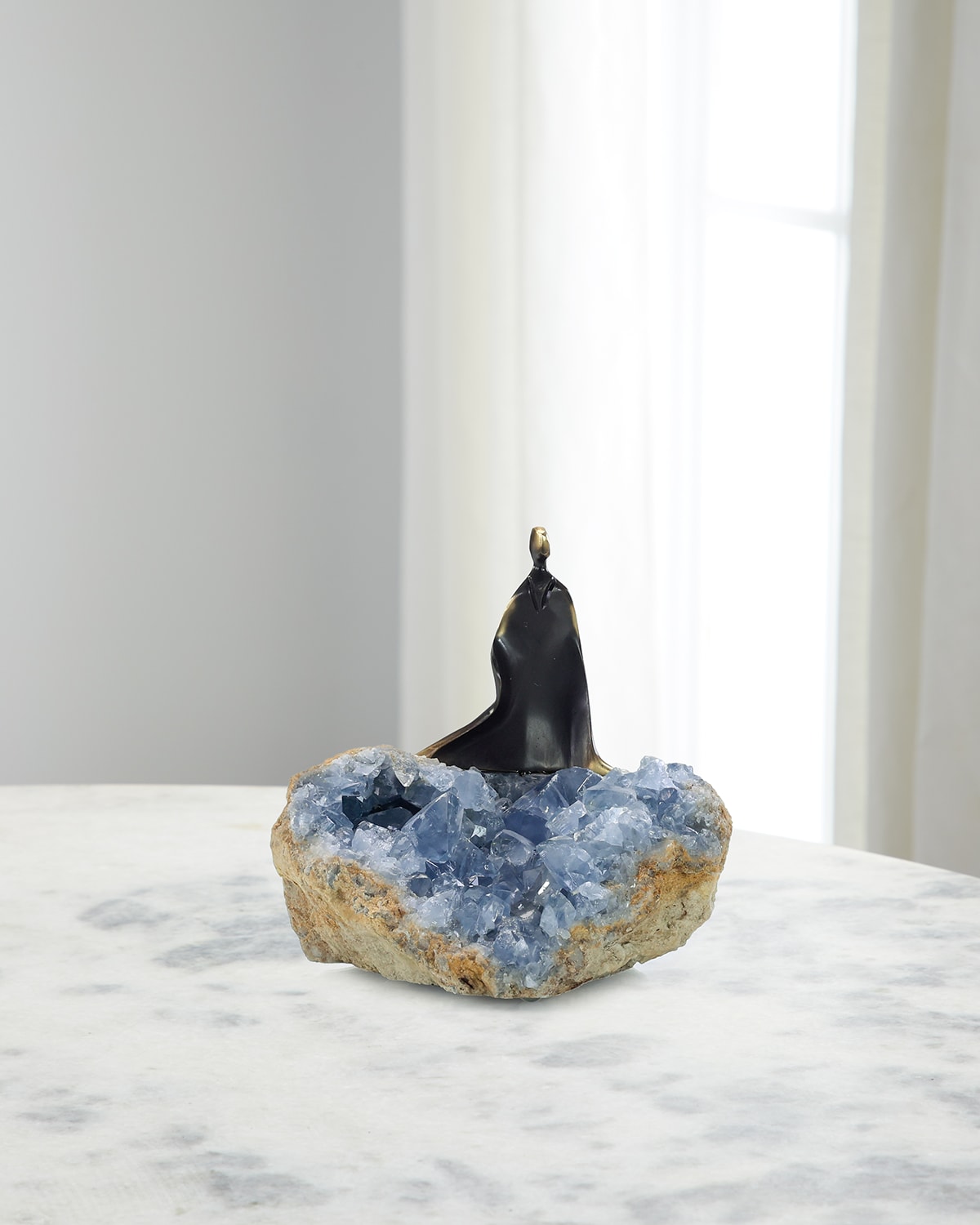 John-richard Collection Cloaked Figure Sculpture On Kyanite Ii In Multi