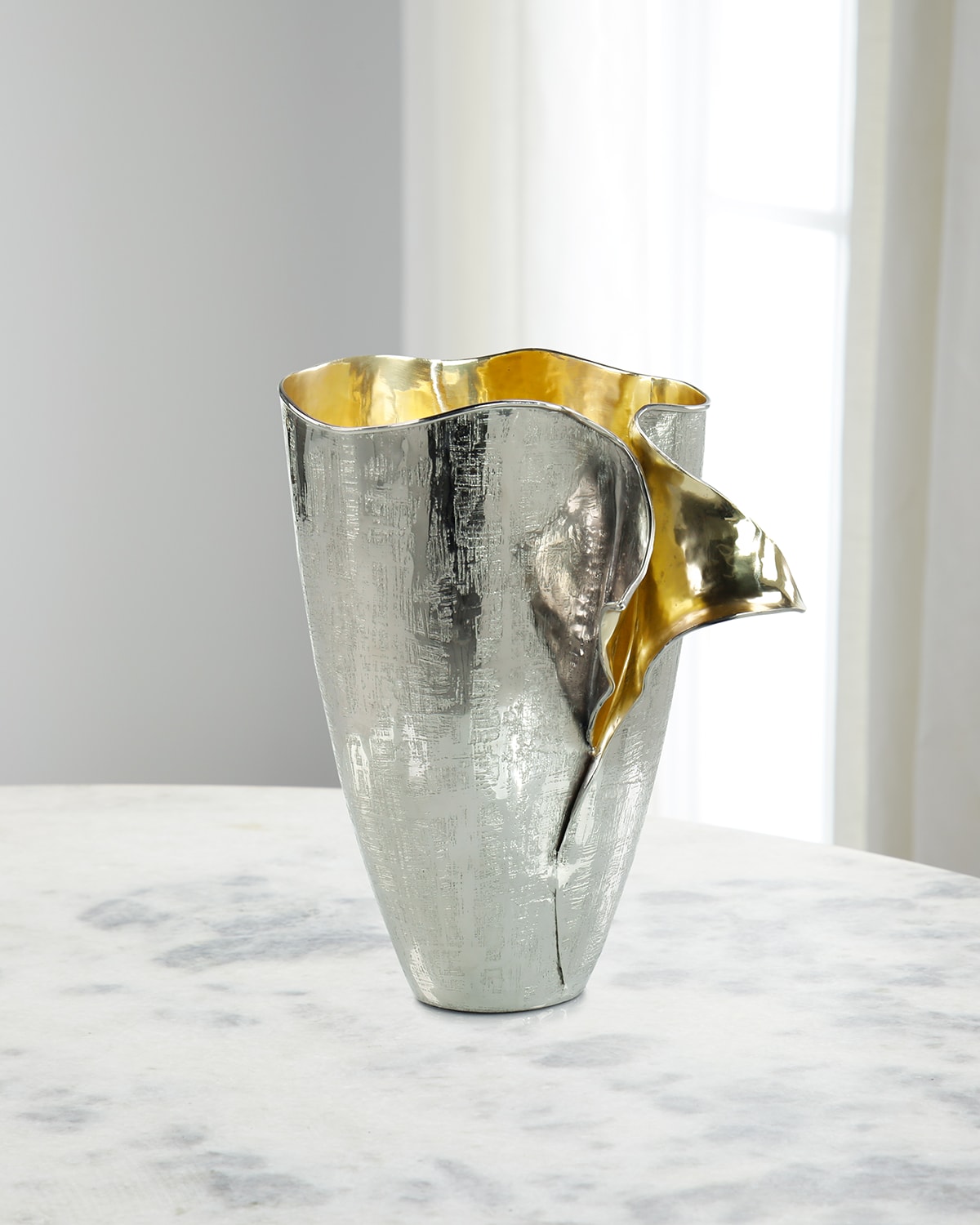 John-richard Collection Andiamo Vase, Nickel In Silver