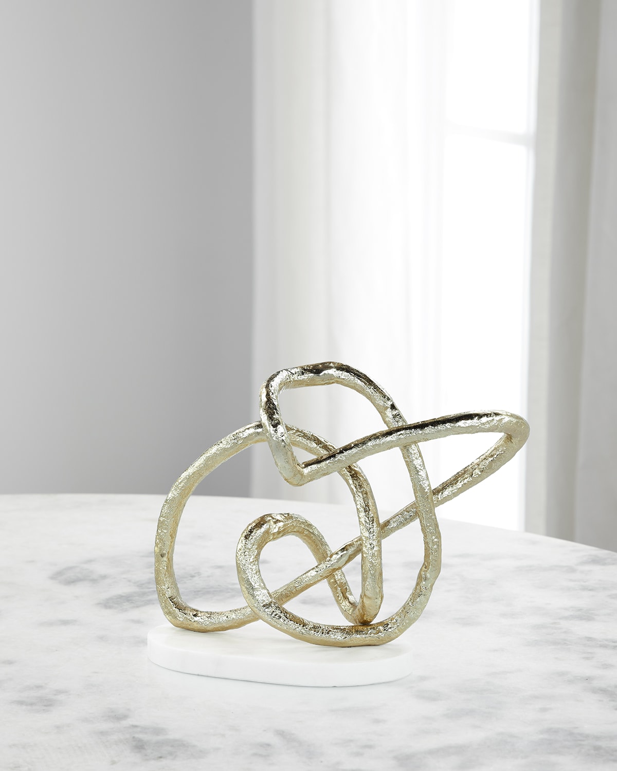John-richard Collection Tangled Sculpture On Marble Base, 25" In Gold