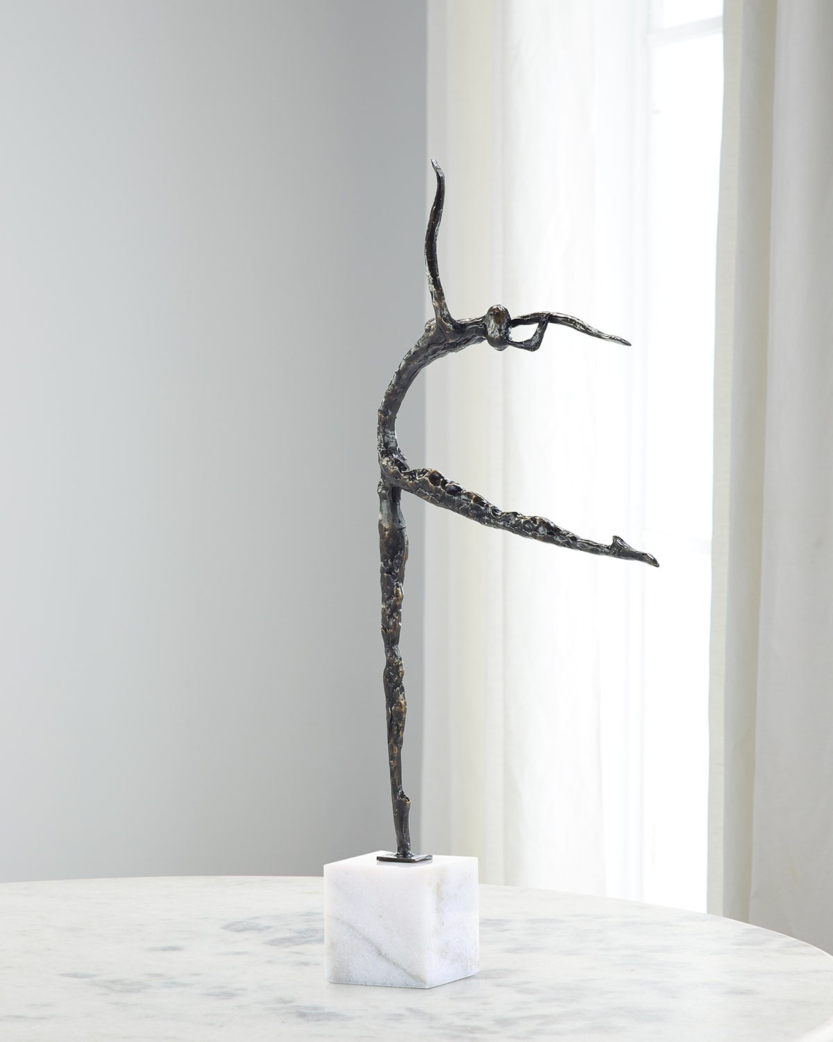 John-richard Collection Arabesque 23" Sculpture On Marble Base In Black