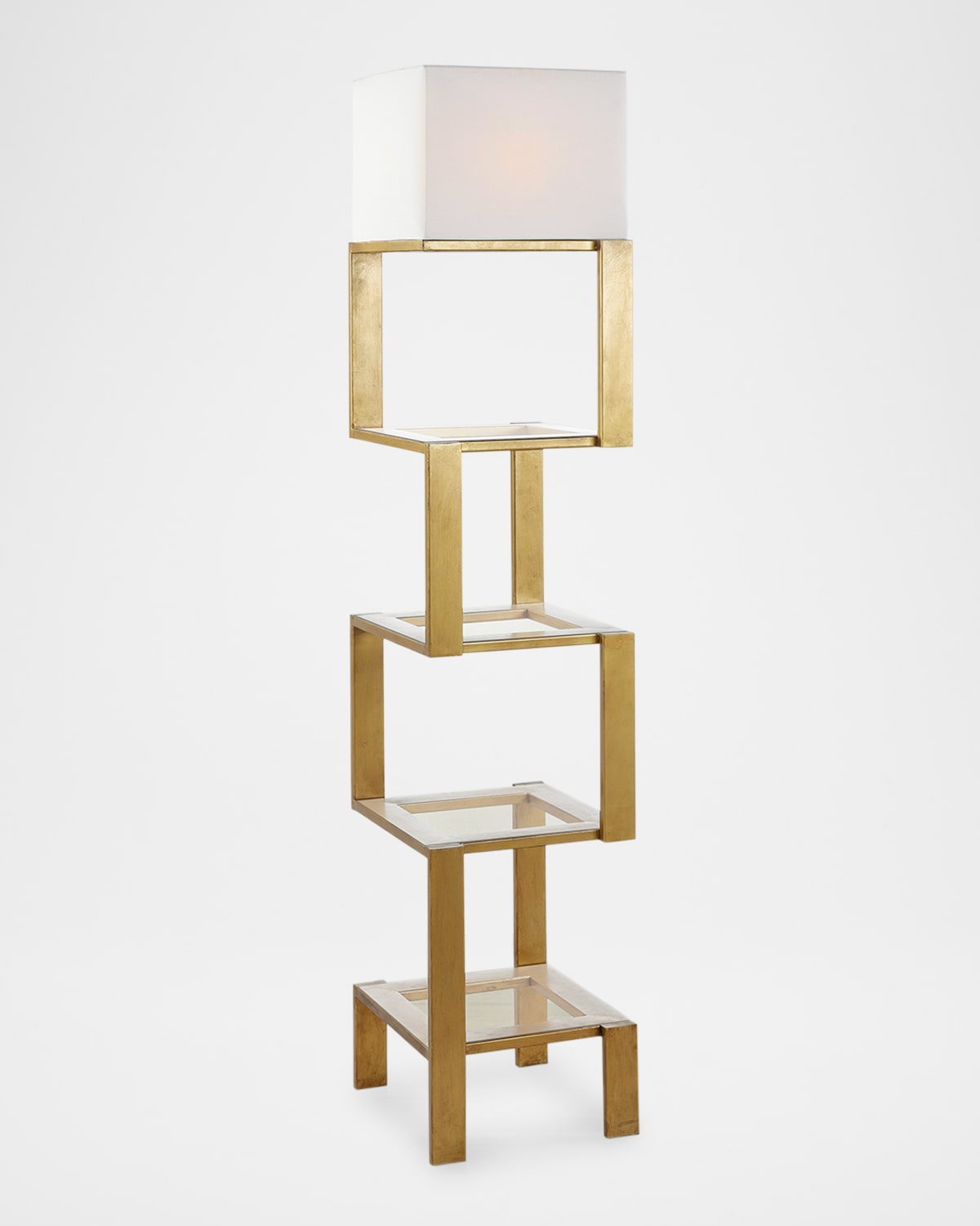 John-richard Collection Foundation Etagere 87" Floor Lamp In Brass