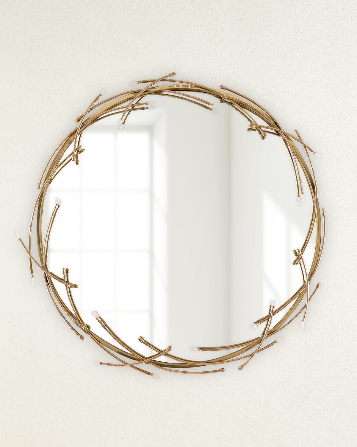 John-richard Collection Quartz Spiral Mirror, 59 In Gold