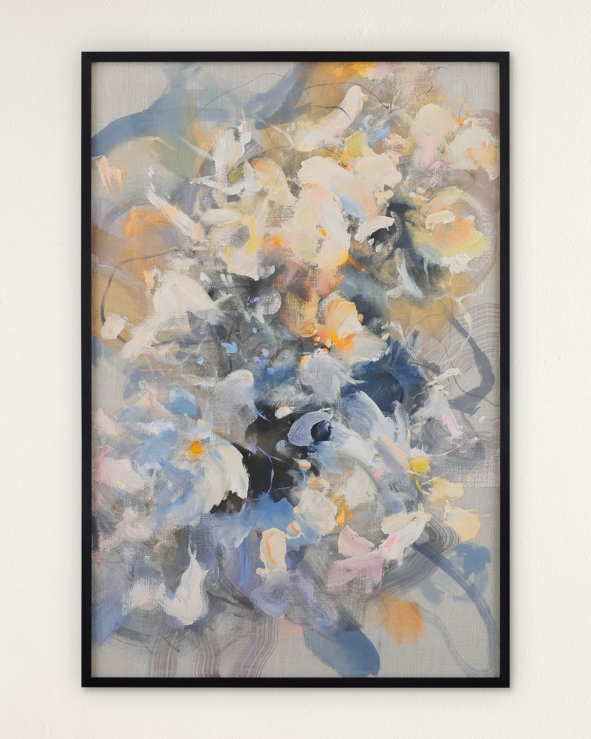 John-richard Collection Floral Palette I Original Painting By Teng Fei In Blue
