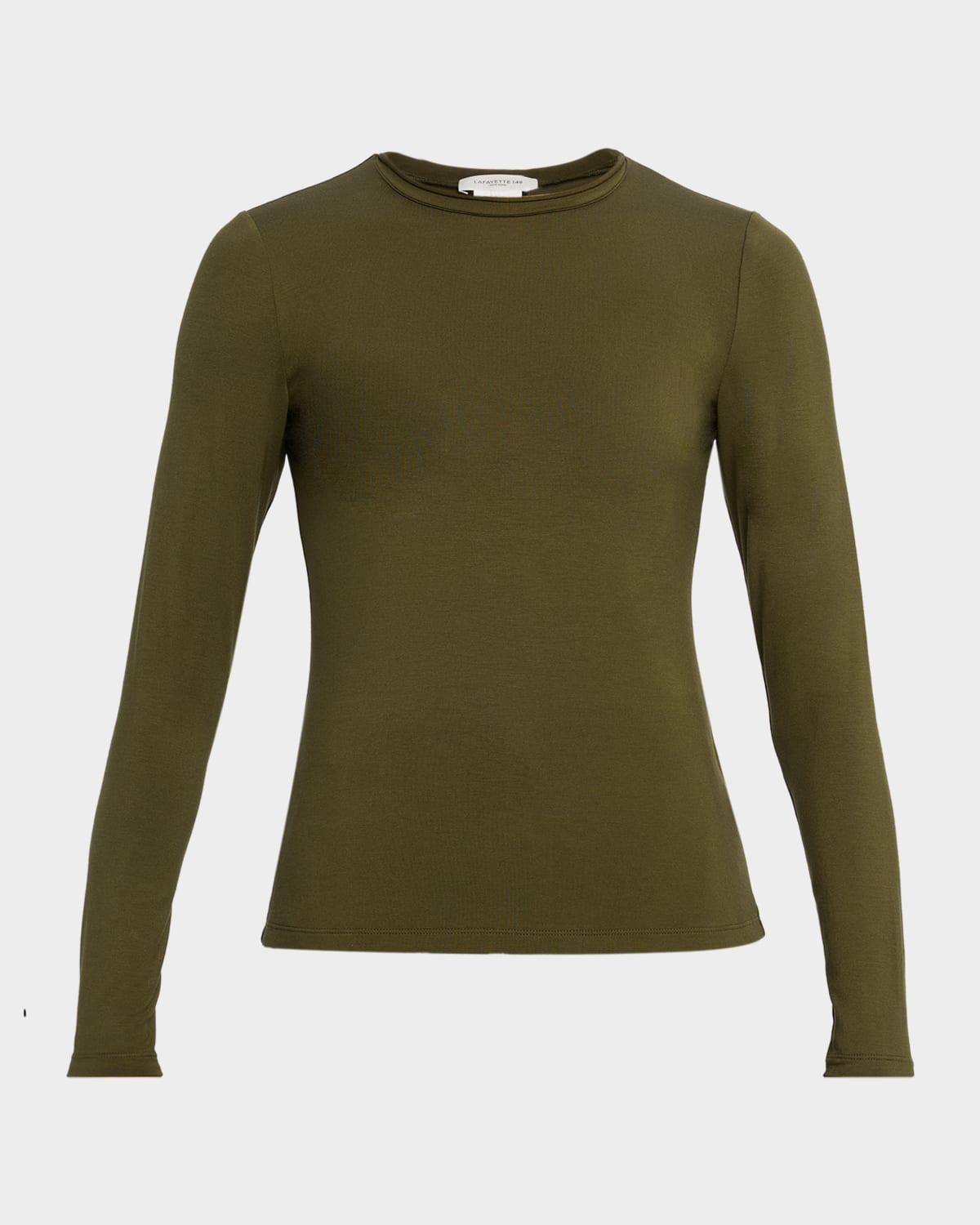 Lafayette 148 Crewneck Jersey Tee In Green