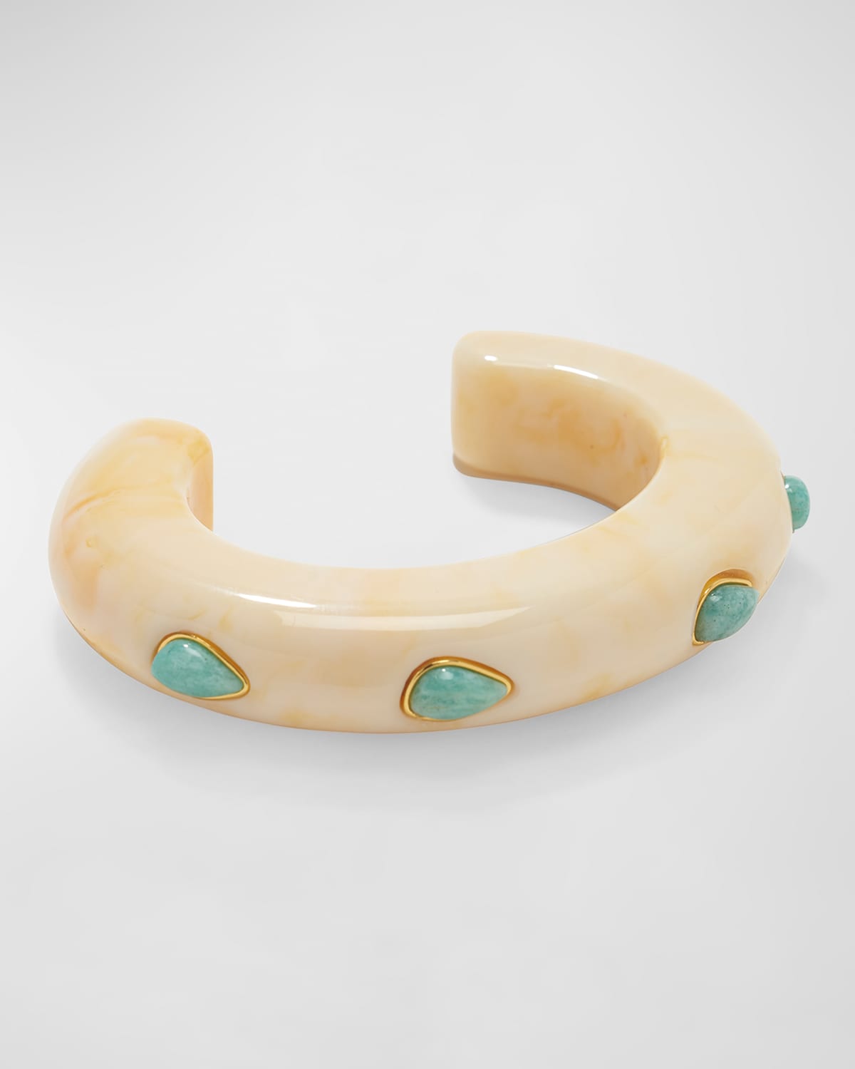 RIDGE CUFF IN ALABASTER AND AMAZONITE