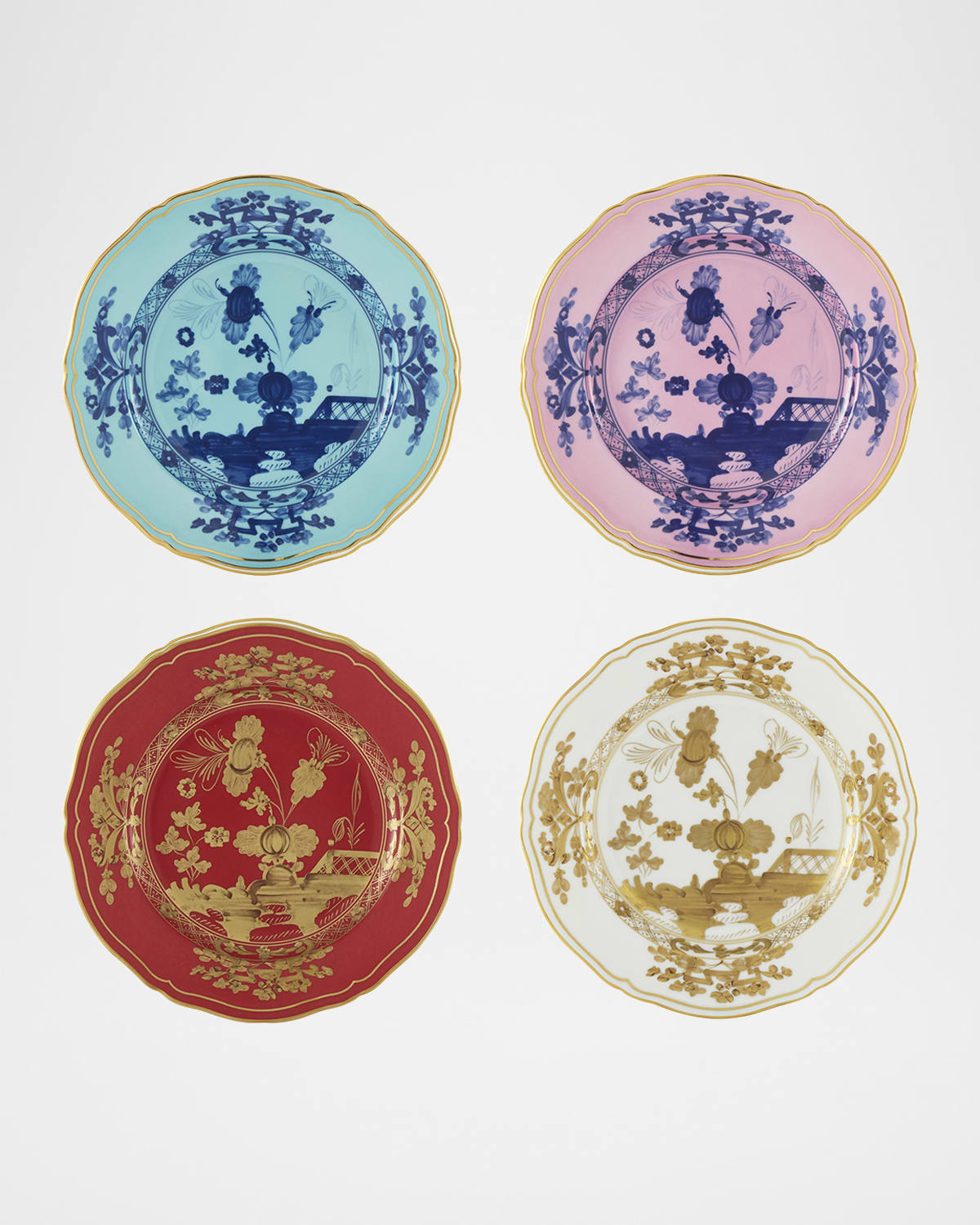 Ginori 1735 Oriente Italiano Assorted Dessert Plates, Set Of 4 In Oriente Italiano Assorted