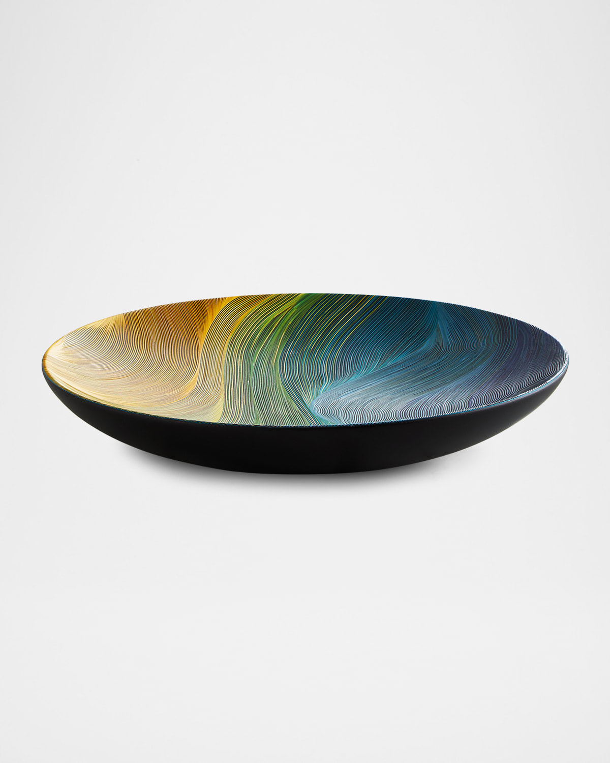 Ladorada Round Centerpiece, 18" In Blue Green Yellow