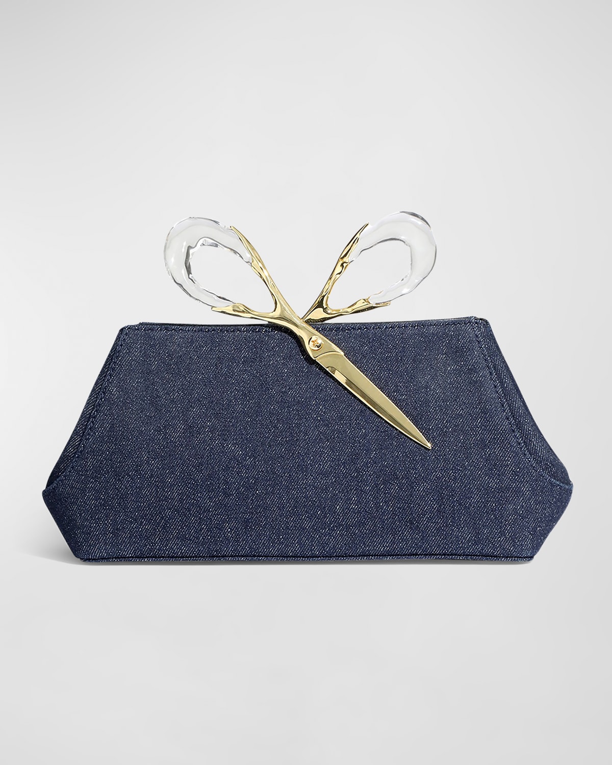 ALEXIS BITTAR THE SCISSOR DENIM CLUTCH BAG 