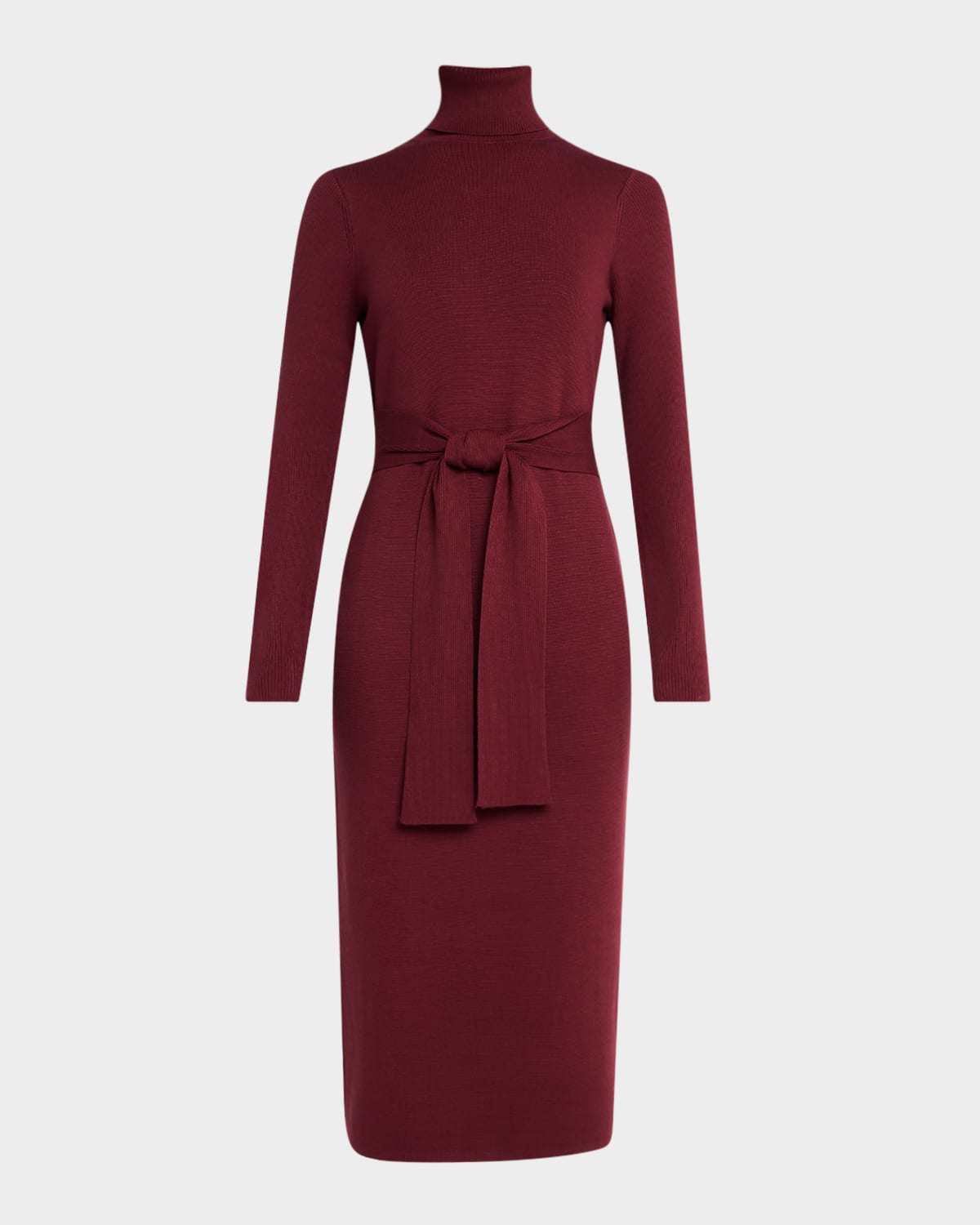 Logan Turtleneck Tie-Front Midi Dress