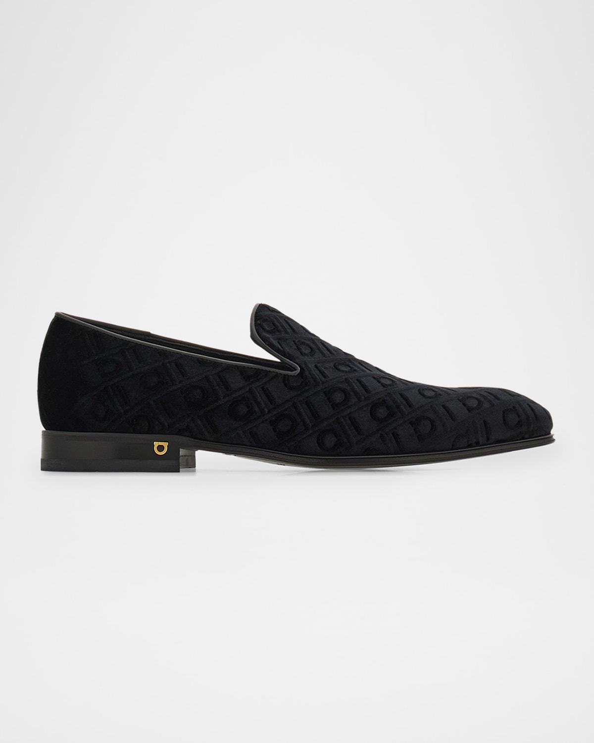 Ferragamo Velvet Loafers In Nero