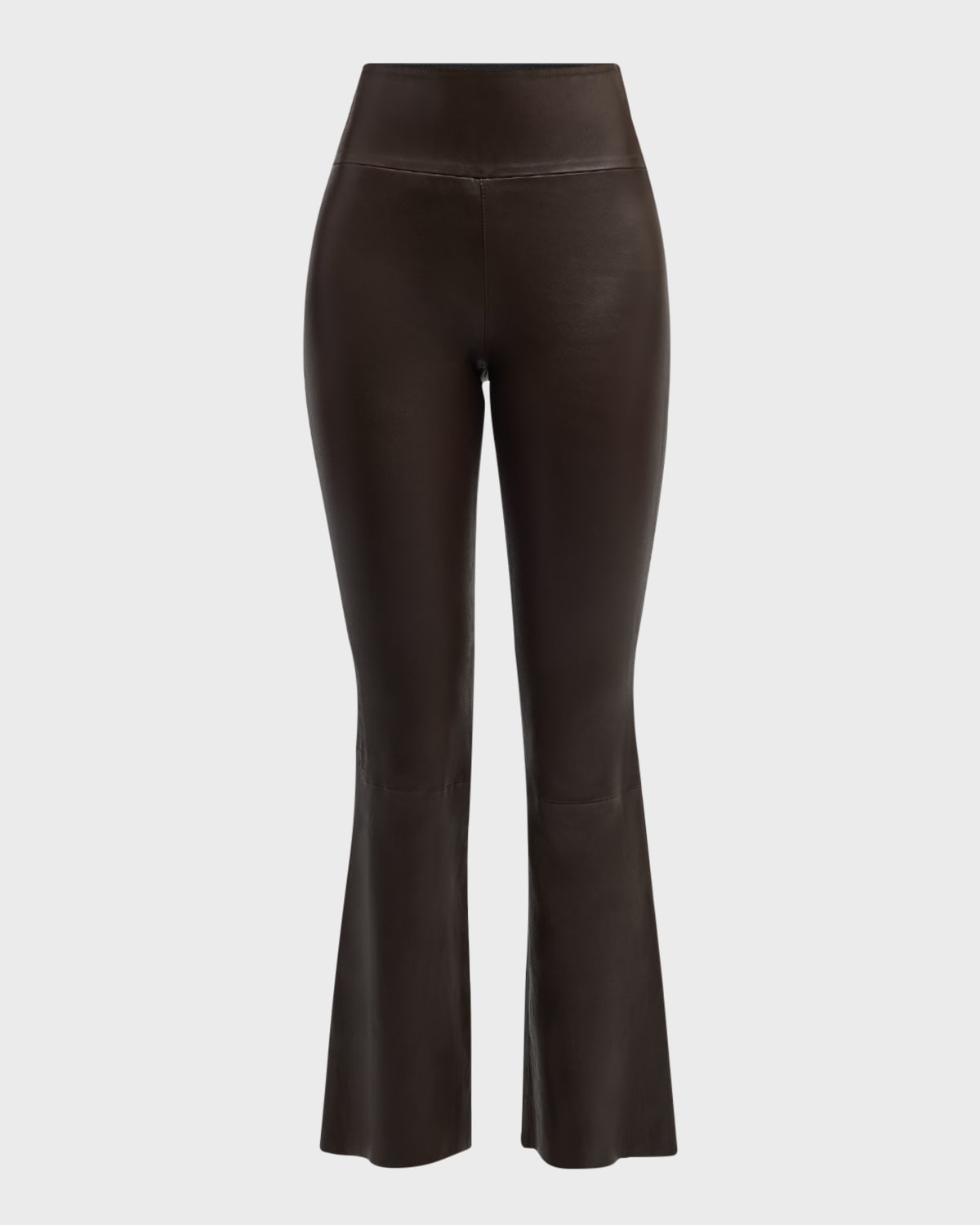 Sprwmn Ankle Flare Leather Leggings In Americano