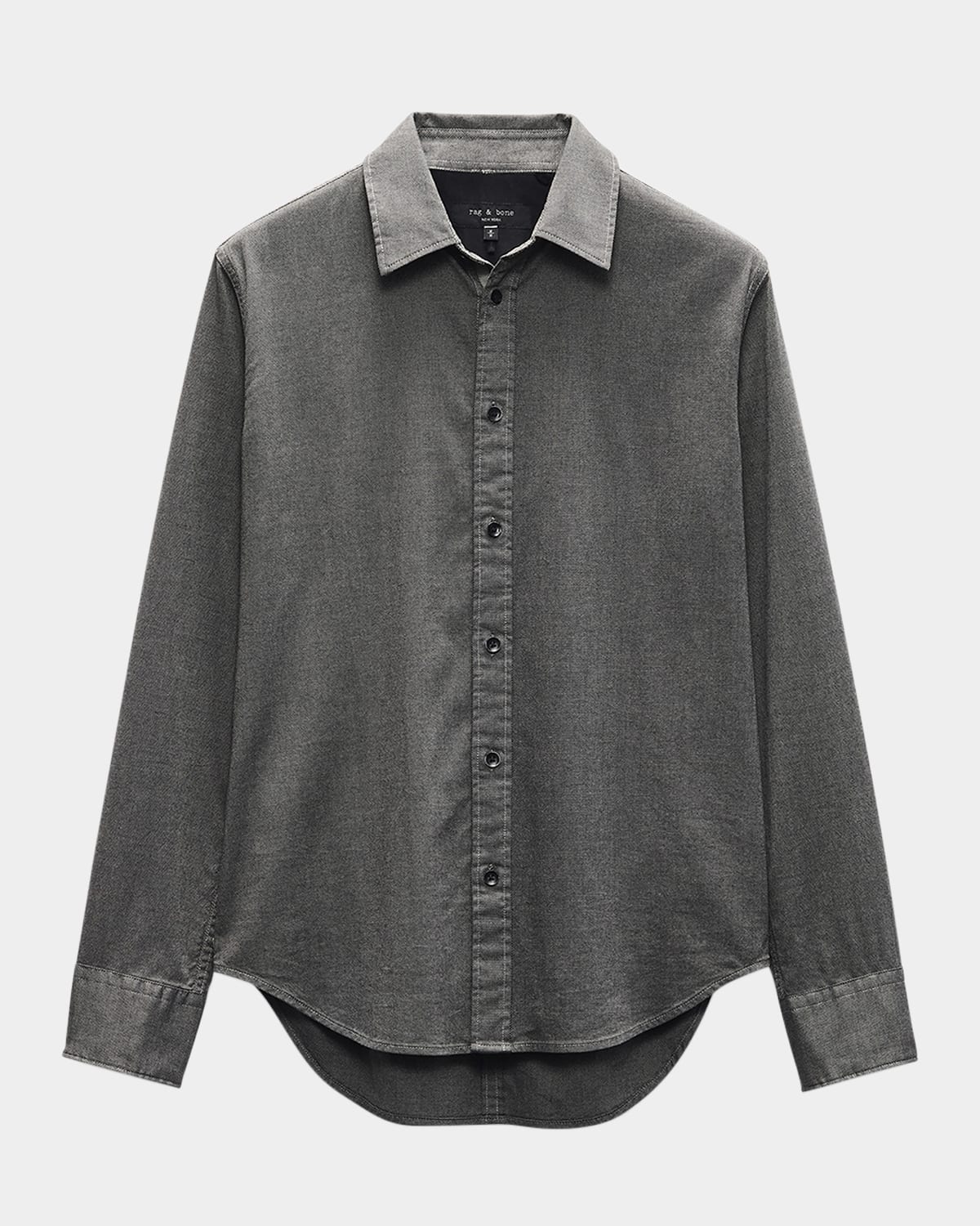 Rag & Bone Tomlin Stretch Dobby Shirt Dkgrey In Dark Grey
