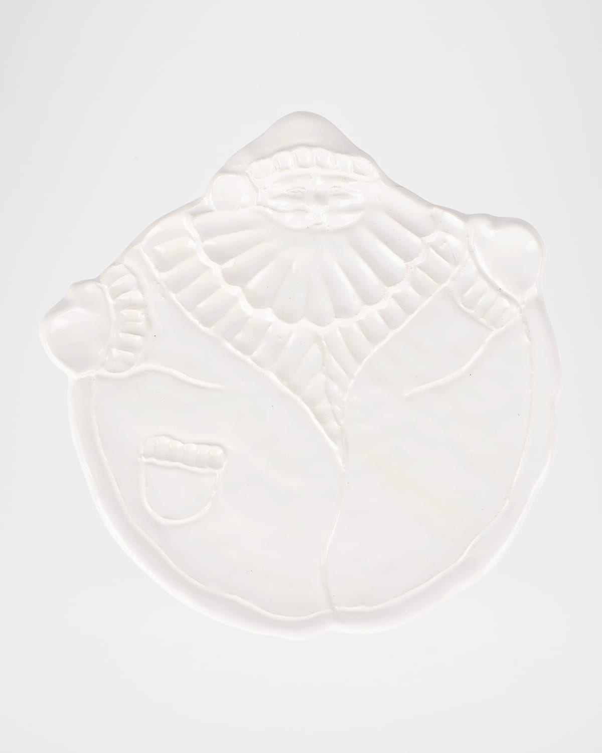 Vietri Pietra Natale Figural Santa Salad Plate In White