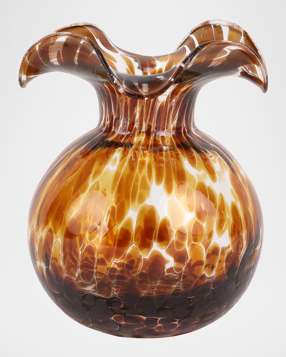 Vietri Hibiscus Glass Tortoiseshell Bud Vase In Brown