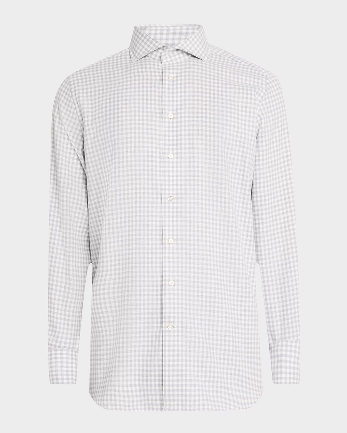 Men's Gingham Brushed Twill Sport Shirt