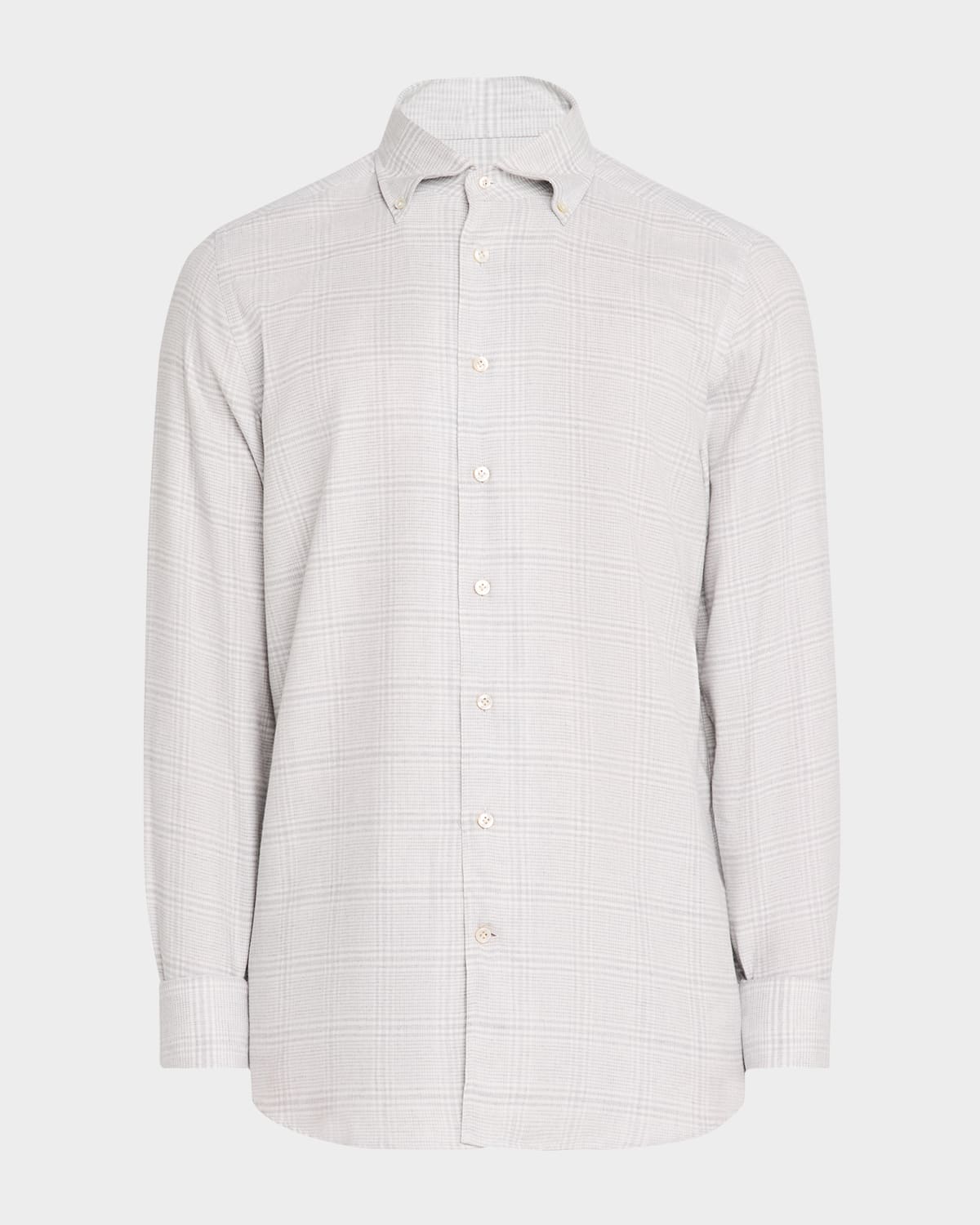 Men's Plaid Herringbone Flannel Sport Shirt