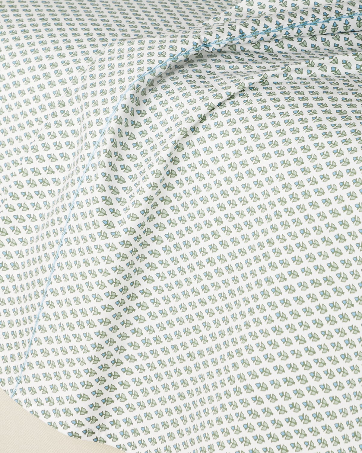 John Robshaw Cala Queen Flat Sheet In Sage