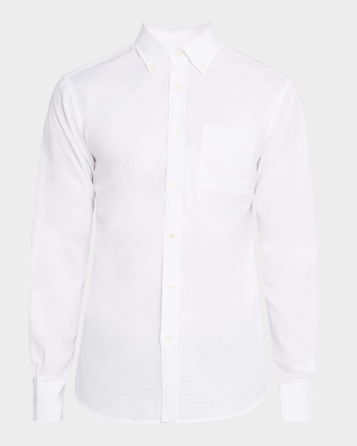 Ferragamo Men's Gancio Oxford Sport Shirt In White