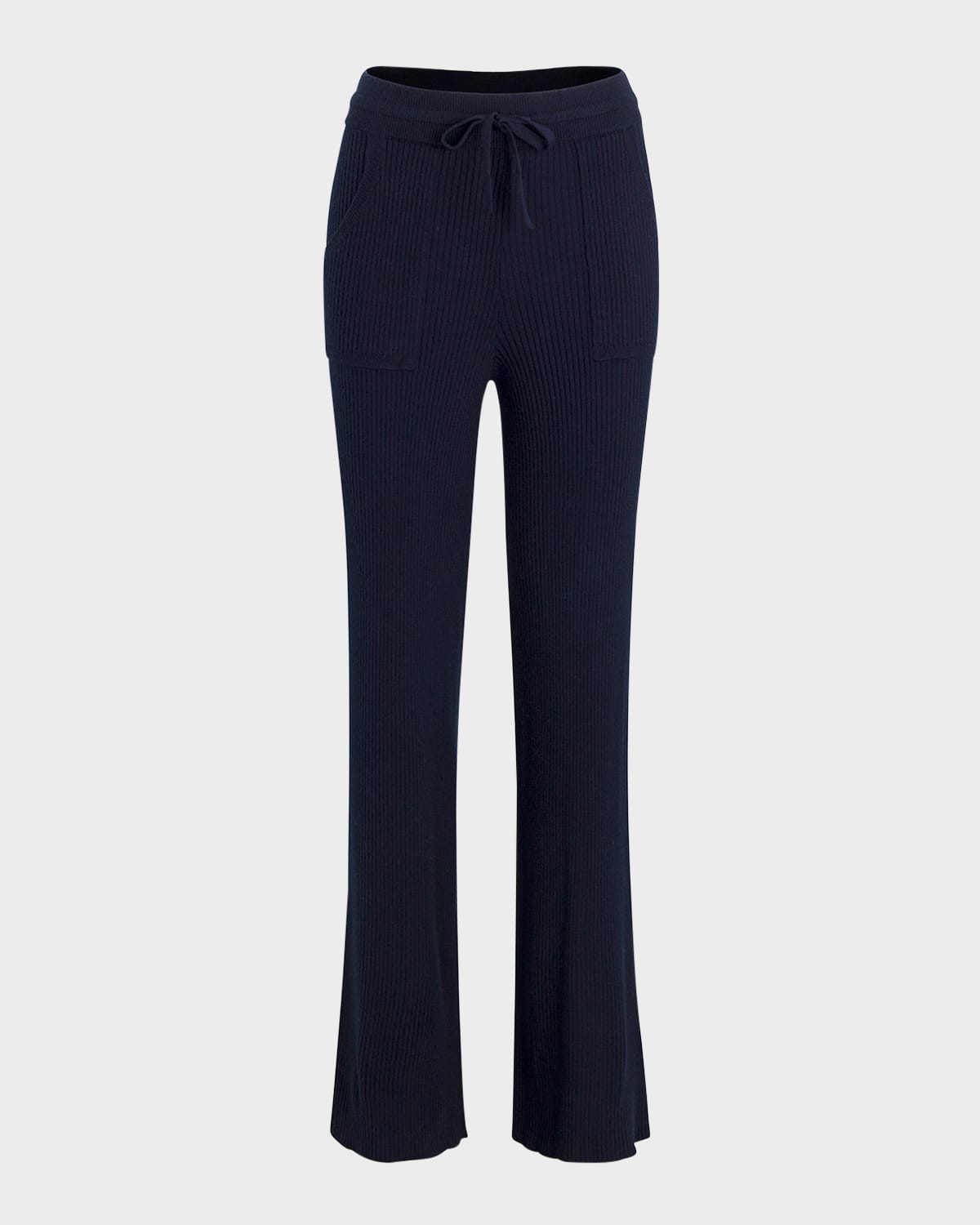 Splendid Georgie Rib-knit Sweatpants In Navy