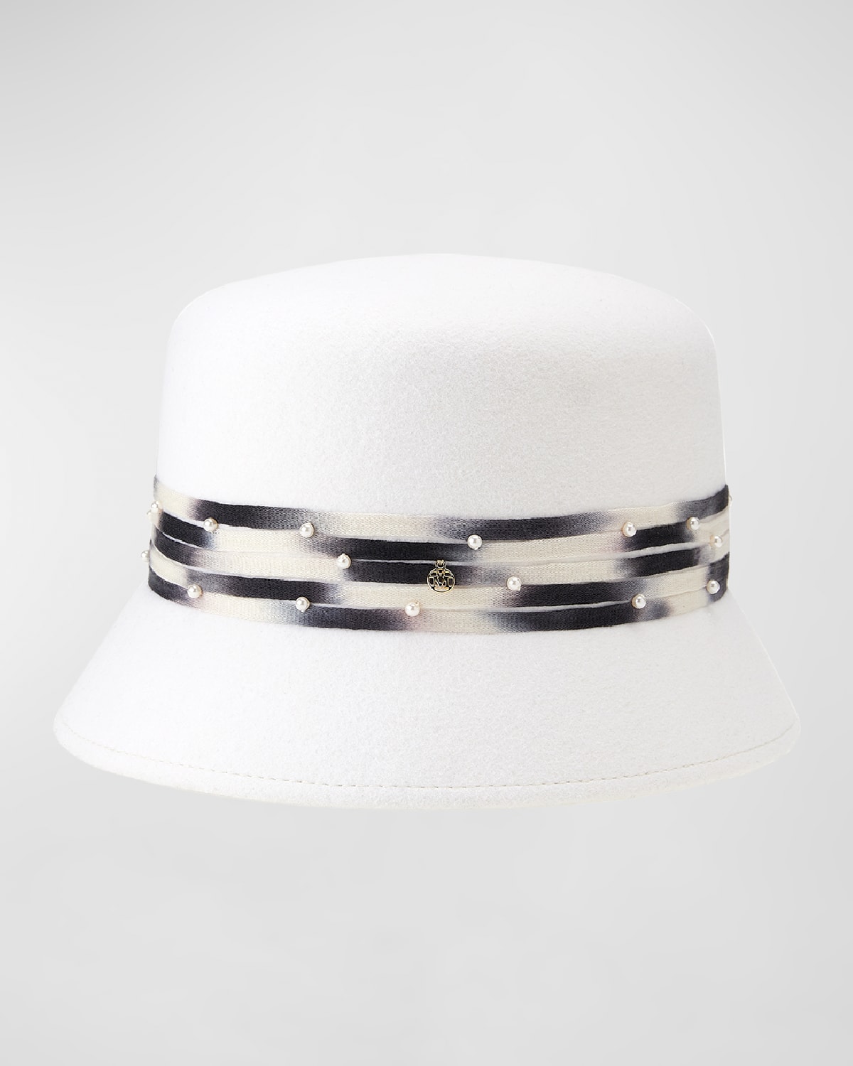 Maison Michel Mini New Kendal Wool-felt Bucket Hat In Snow White