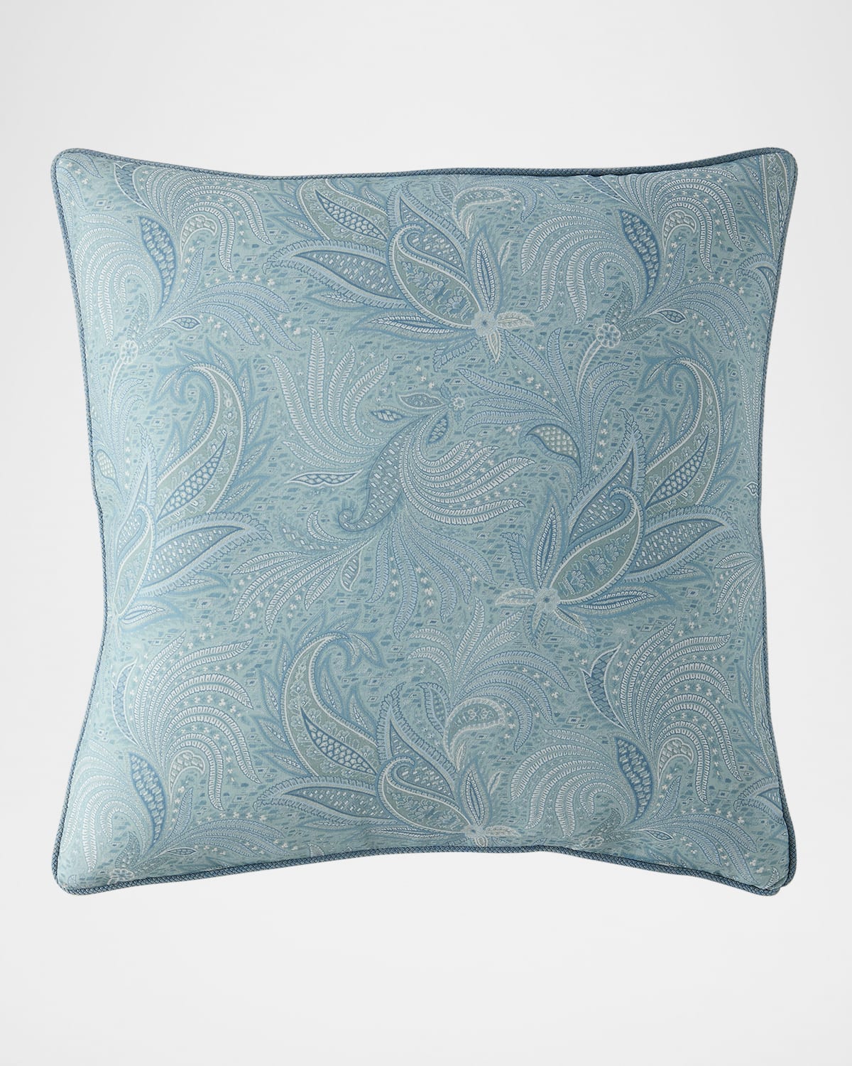 Etro Calathea Embroidered Pillow With Cord, 24" Square In Multicolour On Pale