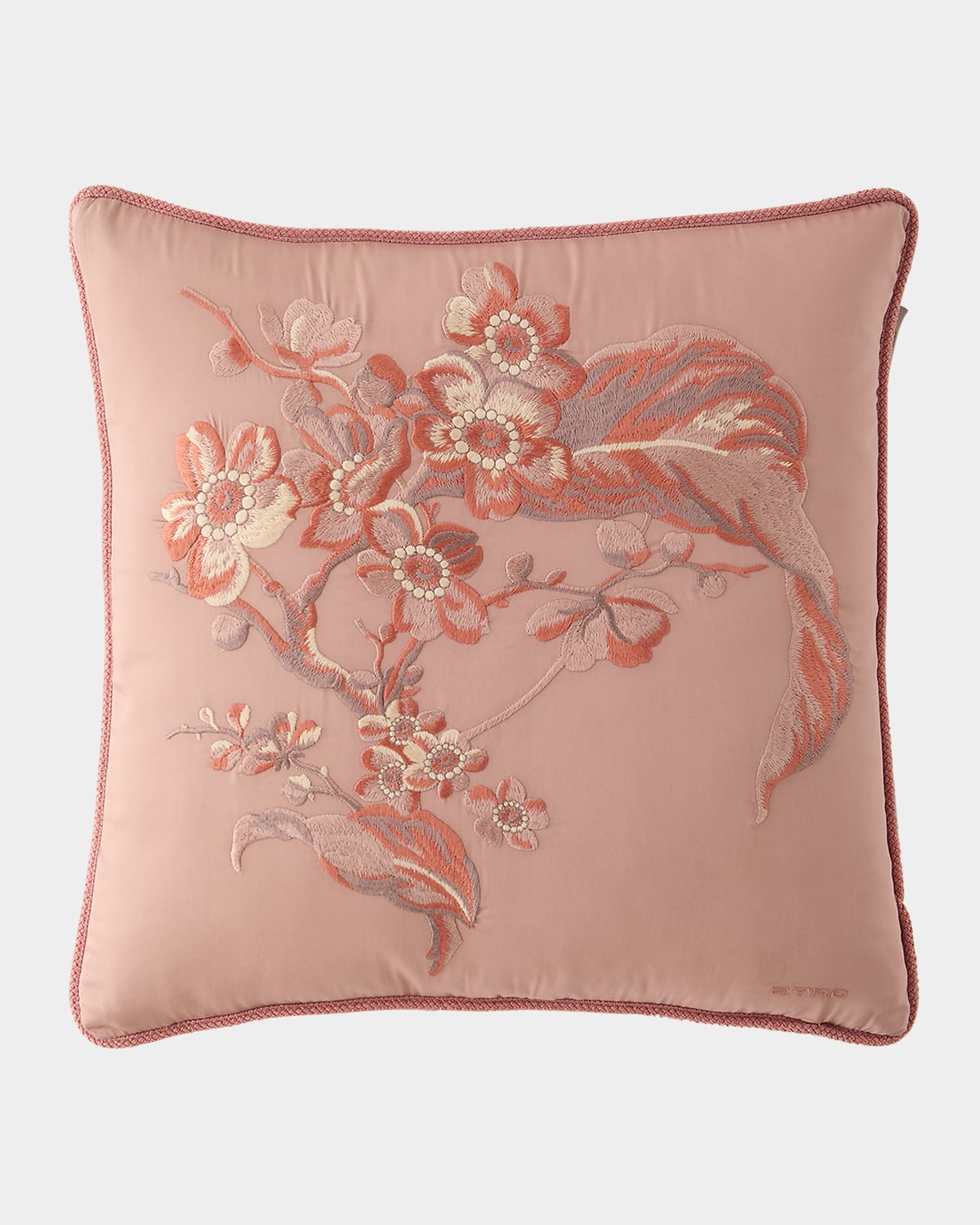 Etro Embroidered Reversible Pillow, 18" Square In Pink
