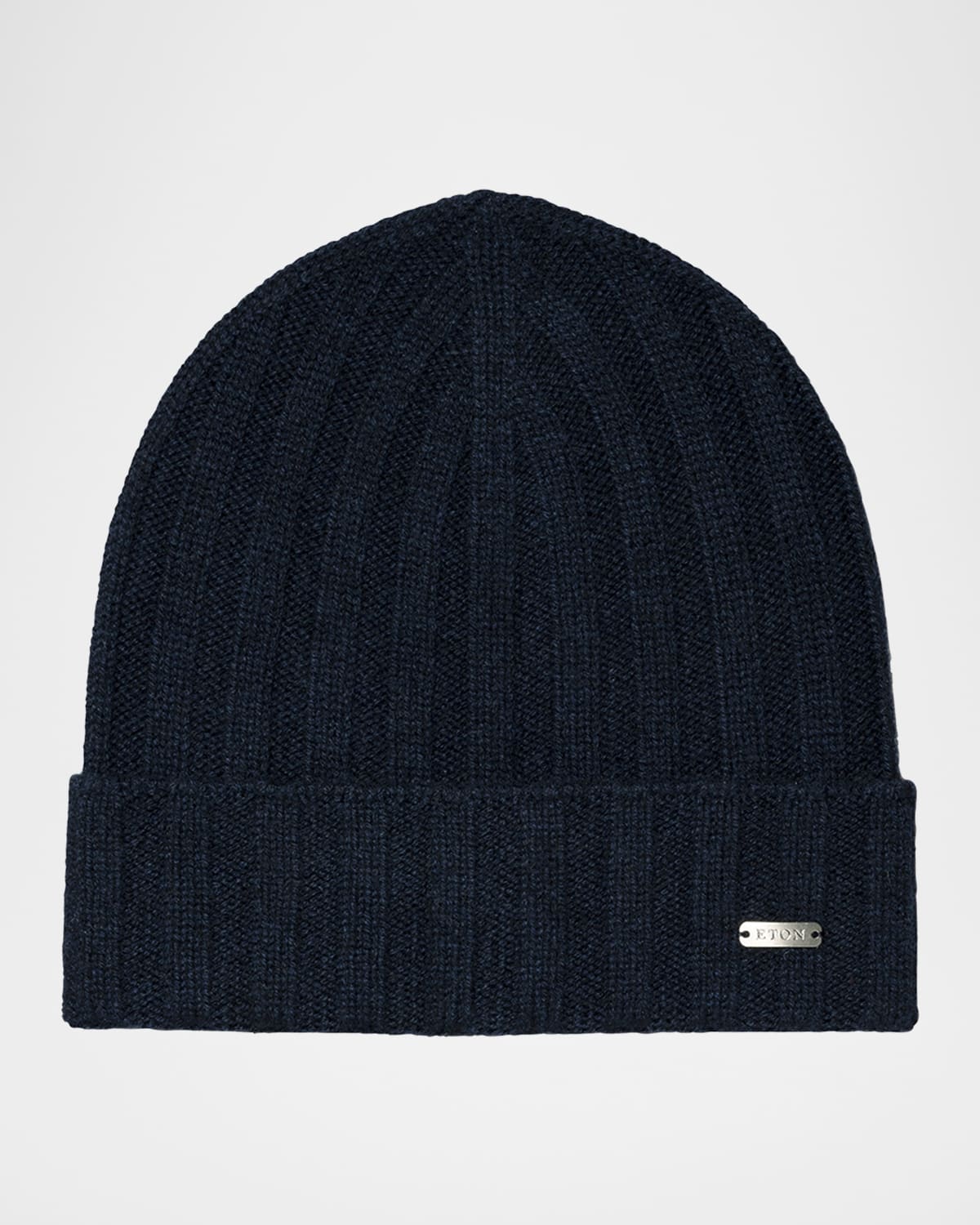 Eton Men's Cashmere Ribbed Knit Beanie Hat In Navy Blue